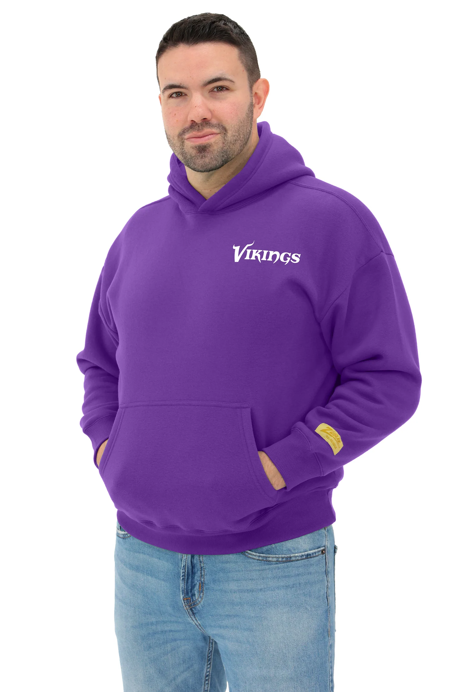 Zubaz NFL 90s Drop Shoulder Hoodie -MVP, MINNESOTA VIKINGS - Image 9