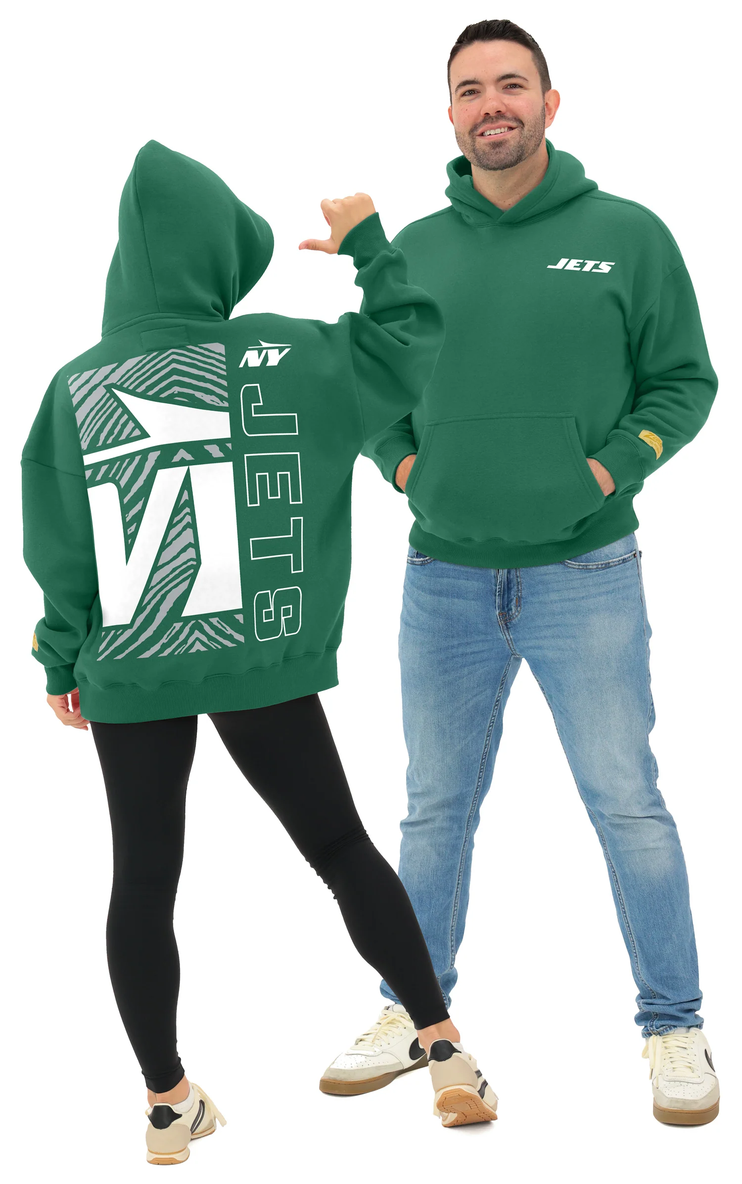 Zubaz NFL 90s Drop Shoulder Hoodie -MVP, NEW YORK JETS