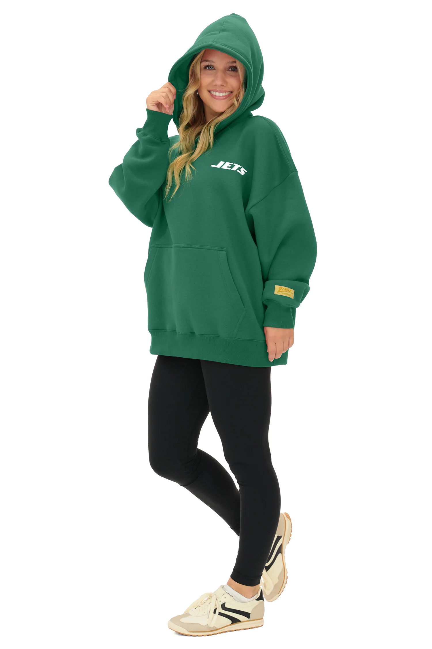Zubaz NFL 90s Drop Shoulder Hoodie -MVP, NEW YORK JETS - Image 2