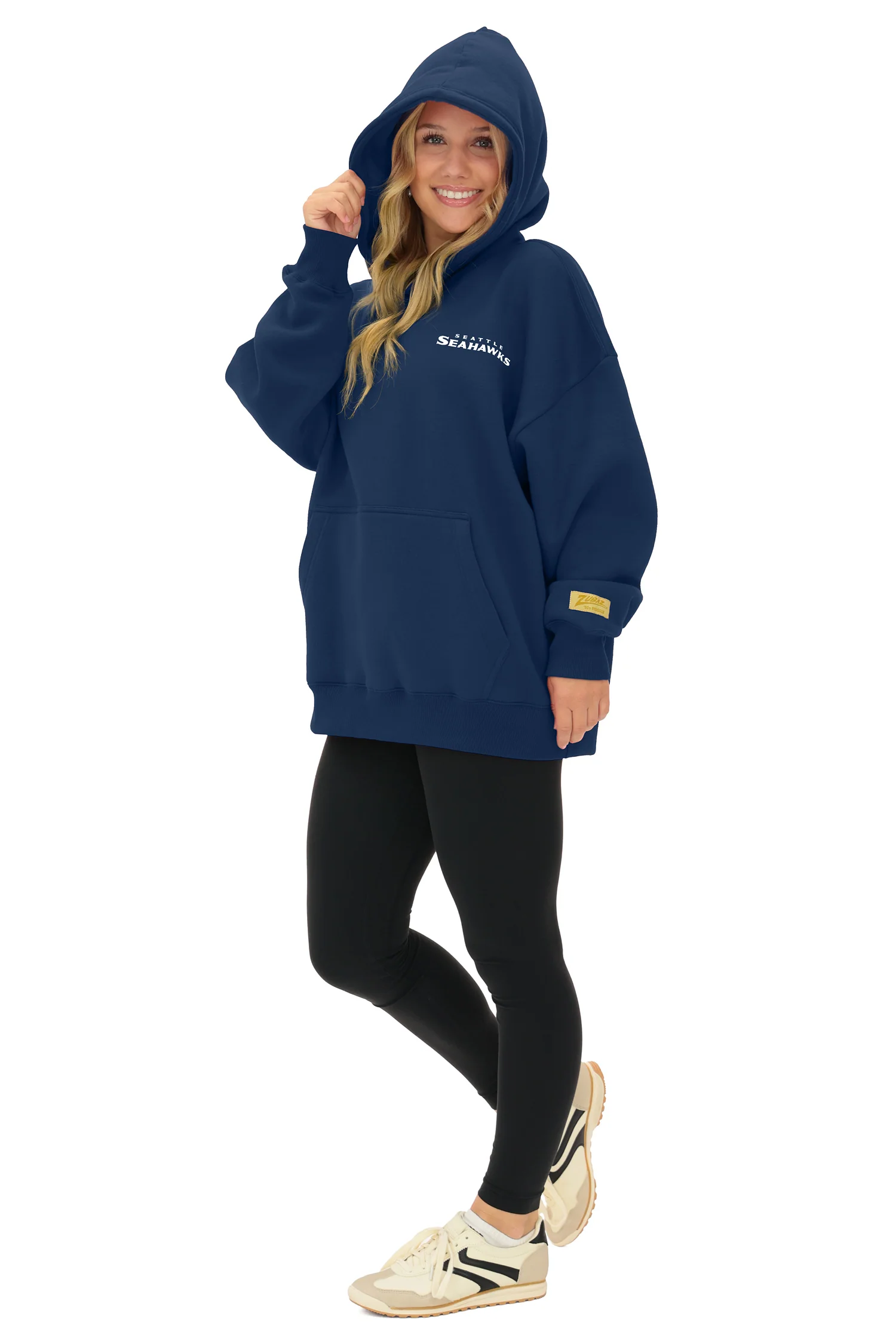 Zubaz NFL   90s Drop Shoulder Hoodie -MVP, SEATTLE SEAHAWKS - Image 2