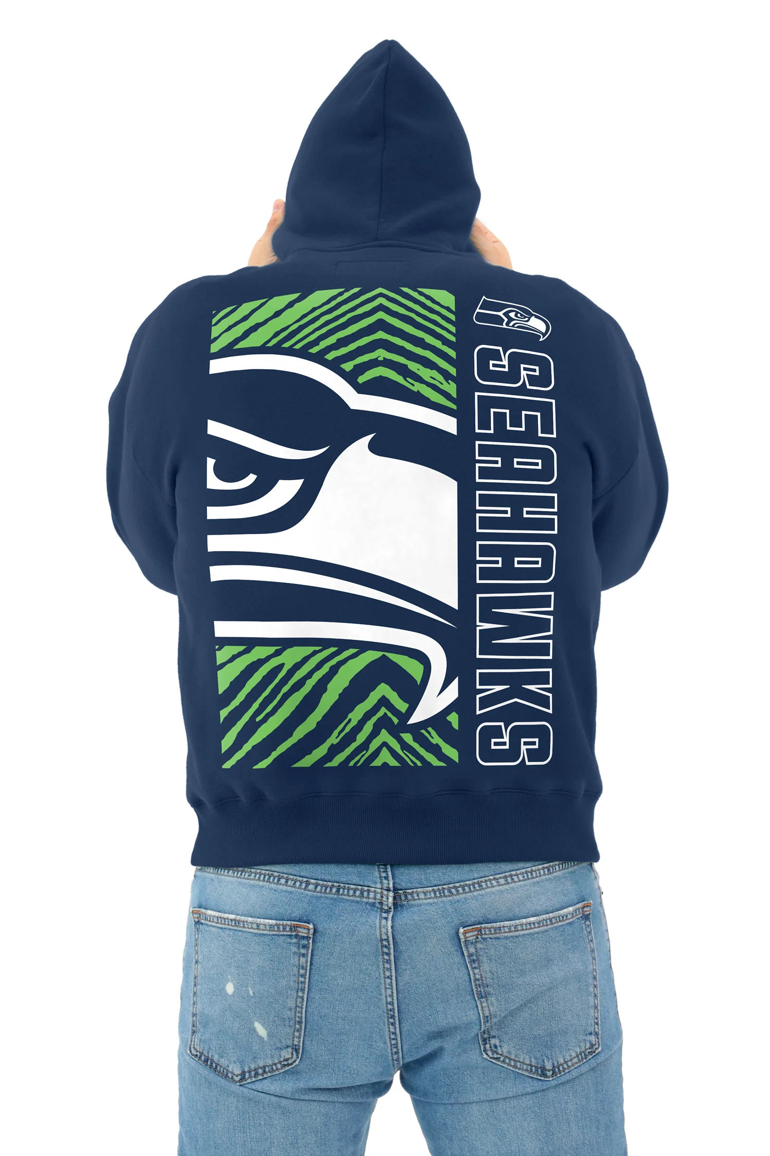 Zubaz NFL   90s Drop Shoulder Hoodie -MVP, SEATTLE SEAHAWKS - Image 5