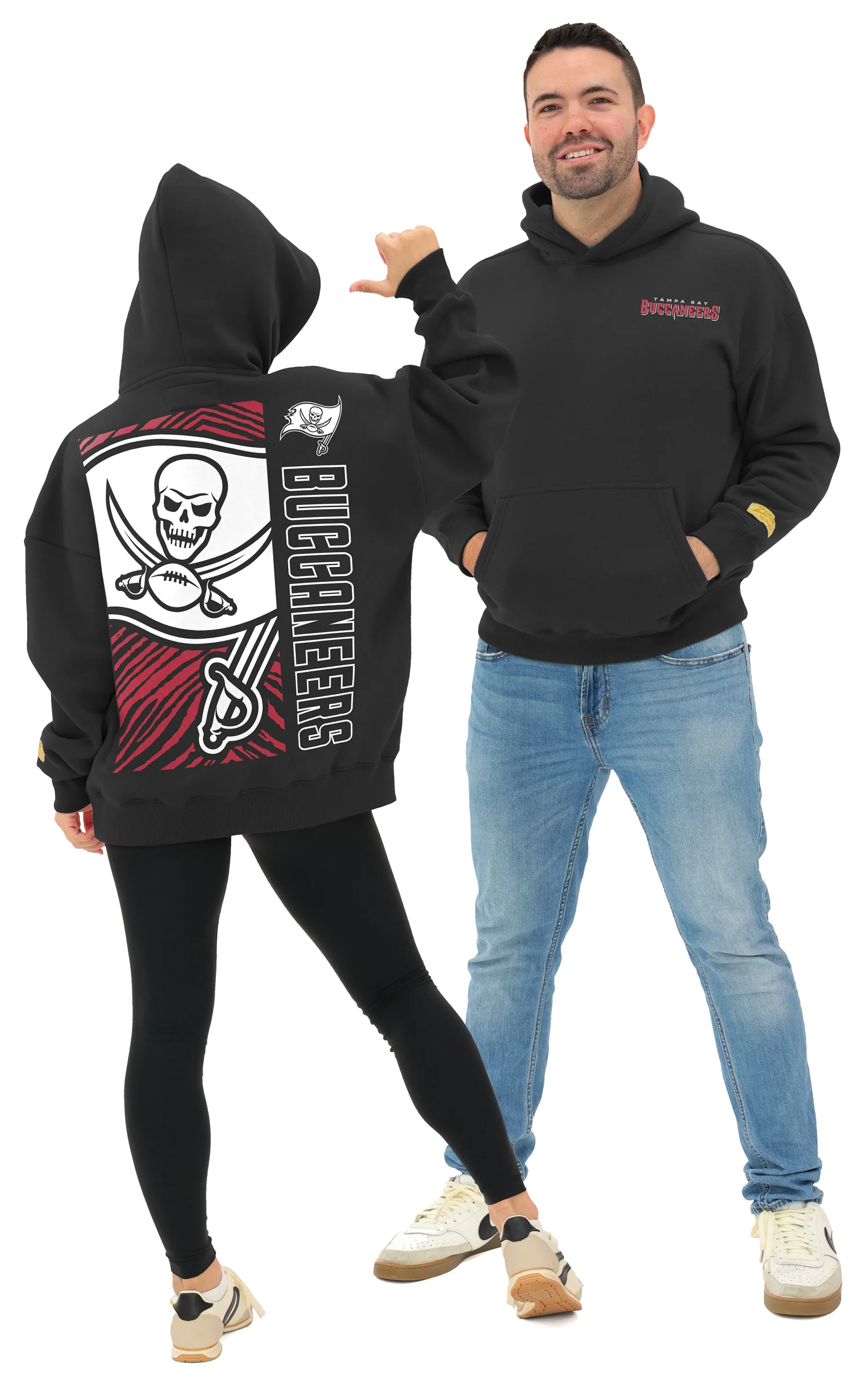 Zubaz NFL 90s Drop Shoulder Hoodie -MVP, TAMPA BAY BUCCANEERS