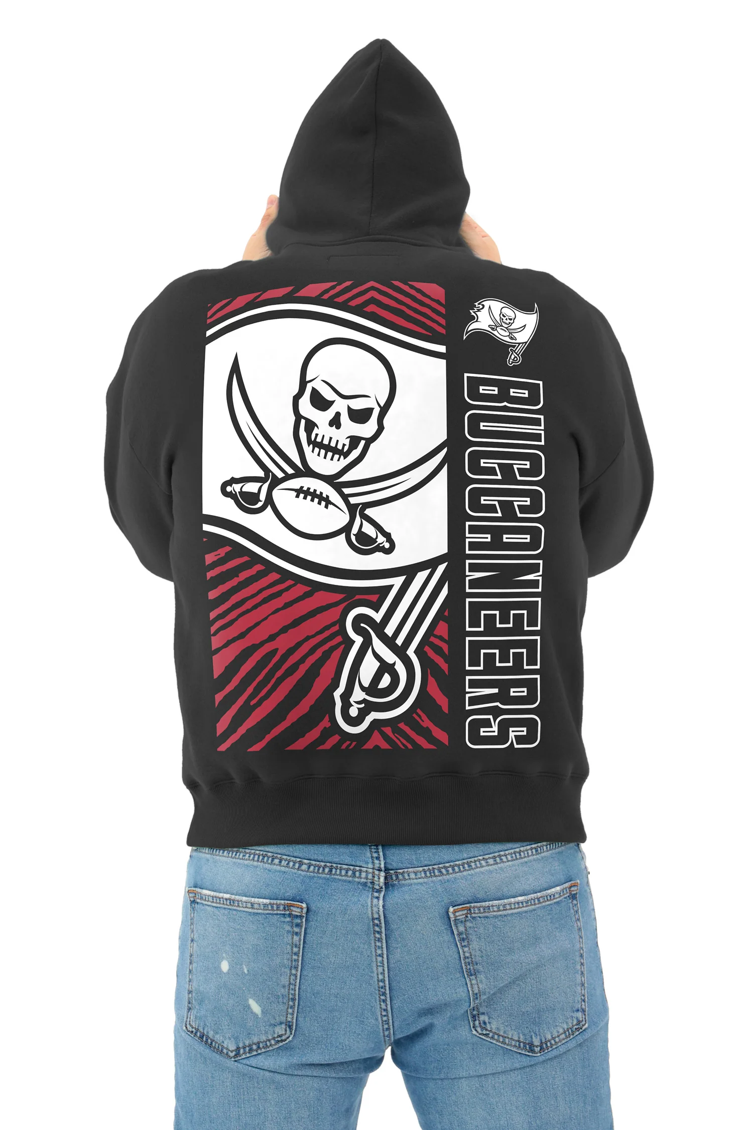 Zubaz NFL 90s Drop Shoulder Hoodie -MVP, TAMPA BAY BUCCANEERS - Image 5
