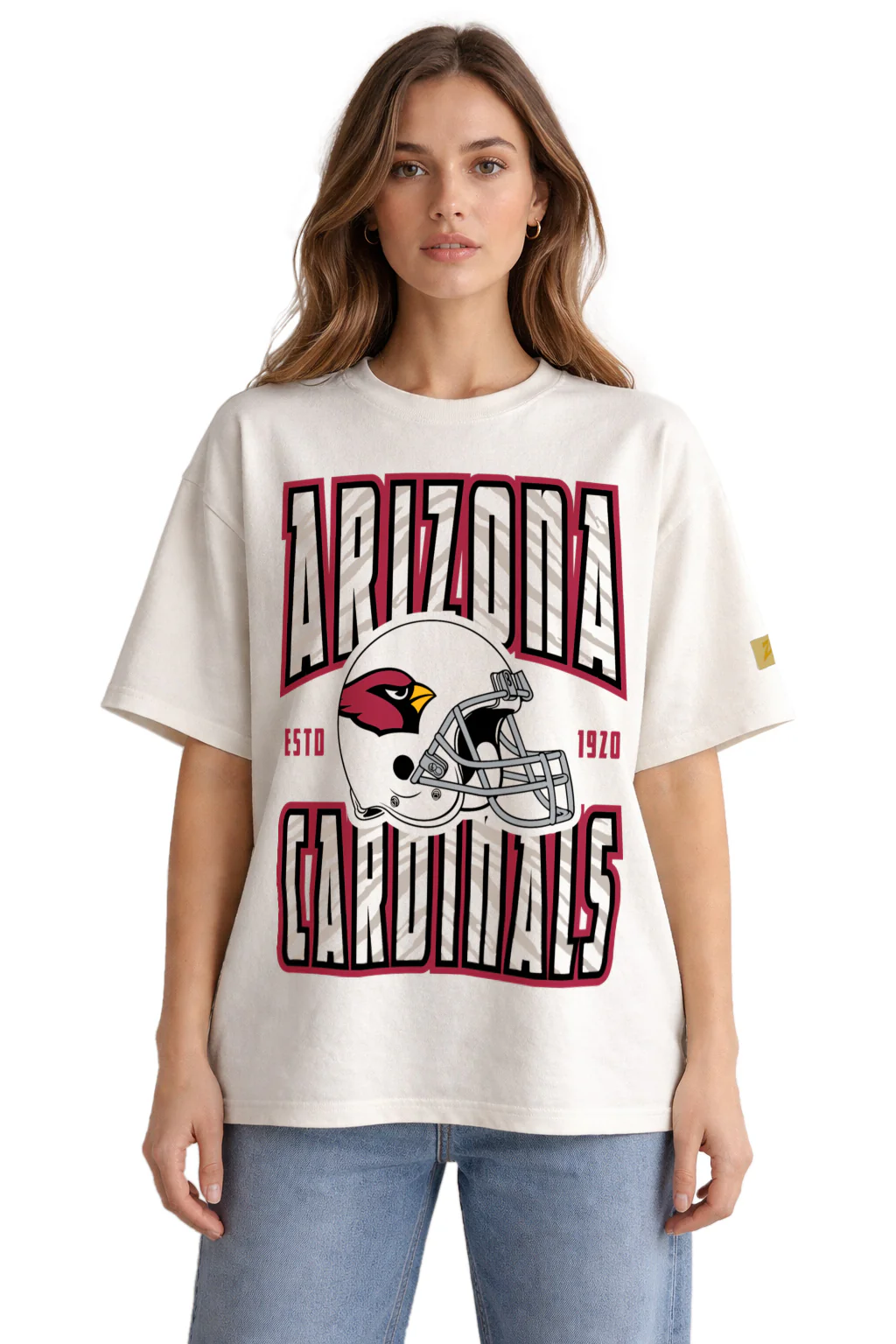 Zubaz NFL 90s SS Tee- Helmet-Off White, ARIZONA CARDINALS - Image 17