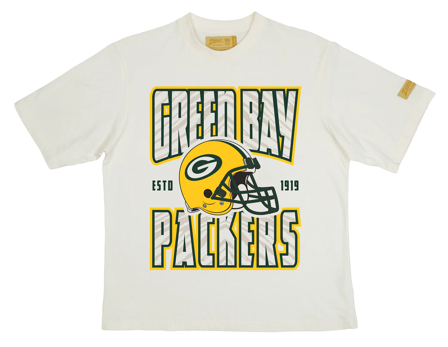 Zubaz NFL 90s SS Tee- Helmet-Off White, GREEN BAY PACKERS - Image 28