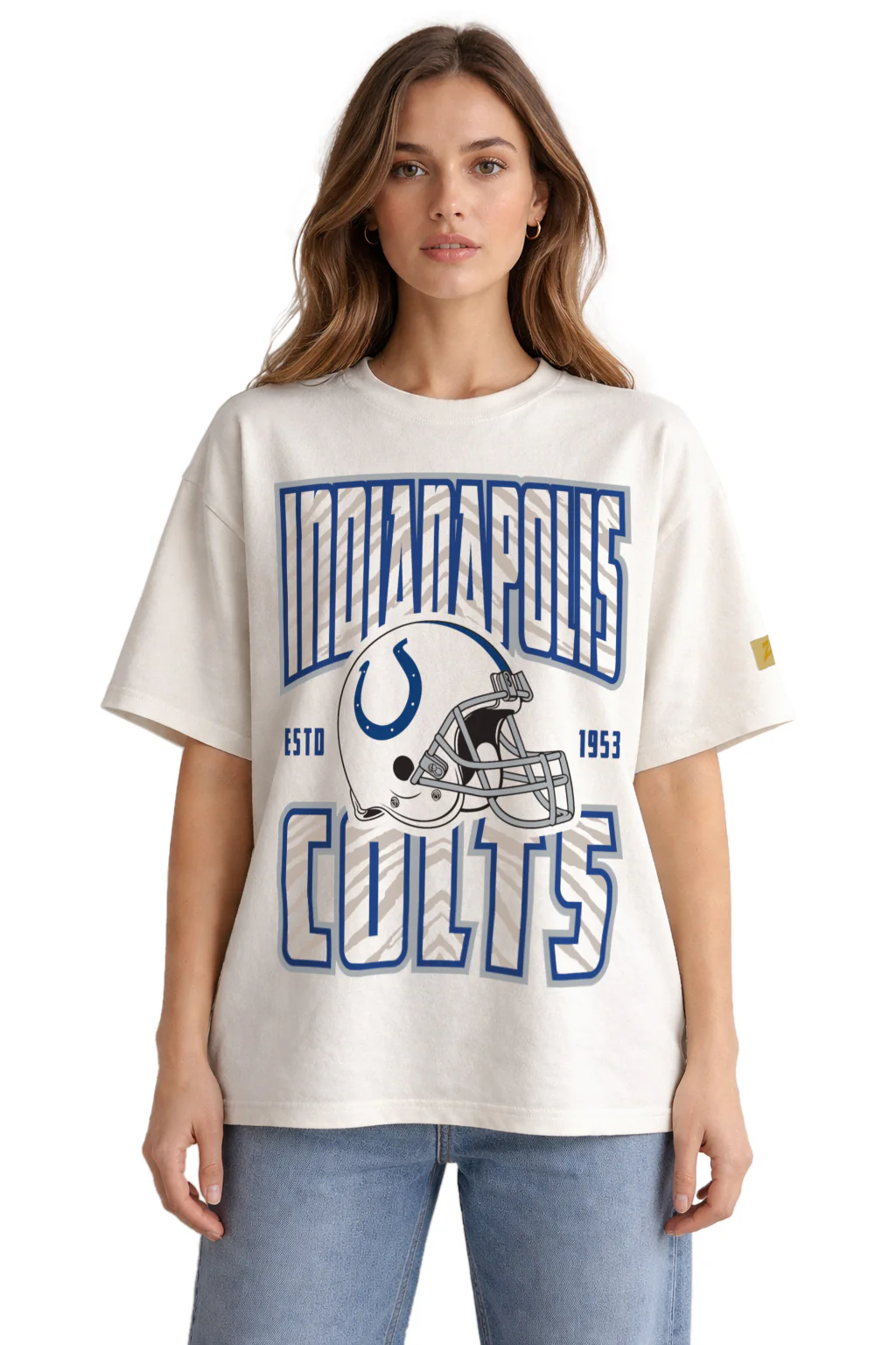Zubaz NFL 90s SS Tee- Helmet-Off White, INDIANAPOLIS COLTS - Image 17