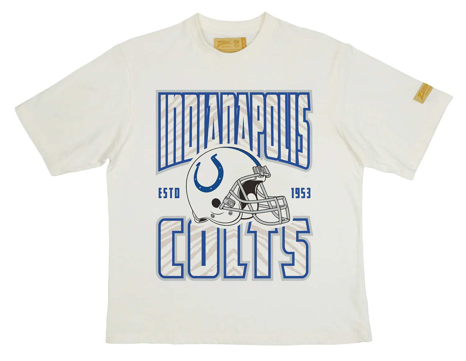 Zubaz NFL 90s SS Tee- Helmet-Off White, INDIANAPOLIS COLTS - Image 23