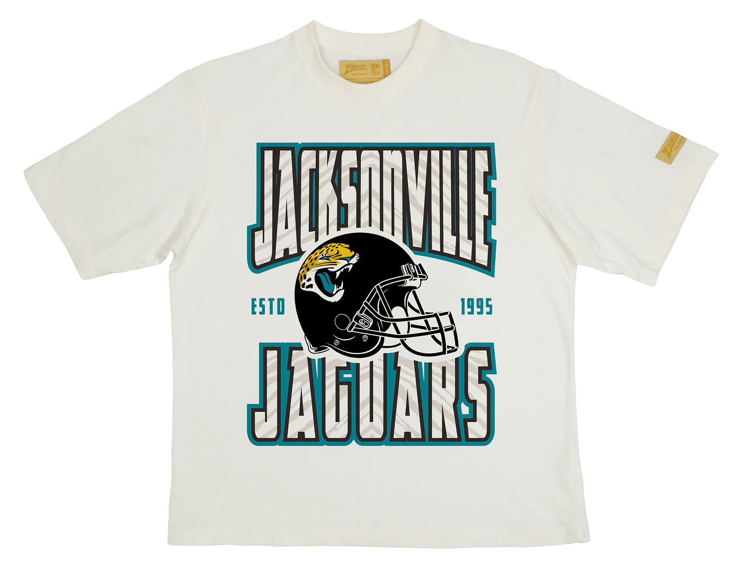 Zubaz NFL 90s SS Tee- Helmet-Off White, JACKSONVILLE JAGUARS - Image 38