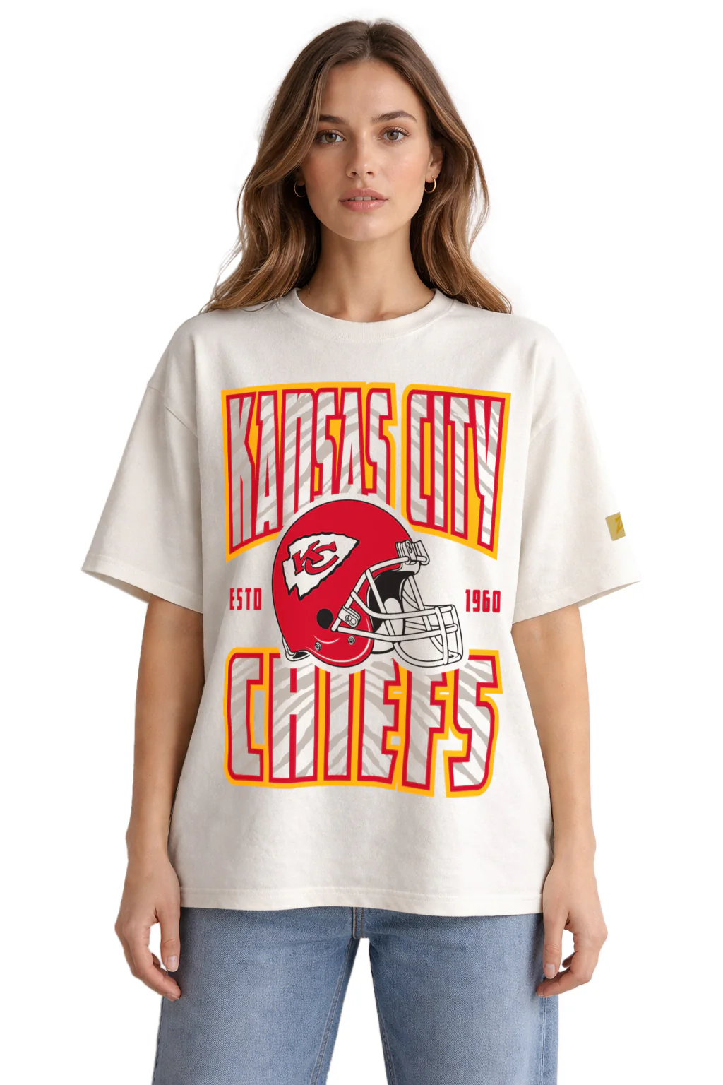 Zubaz NFL 90s SS Tee- Helmet-Off White, KANSAS CITY CHIEFS - Image 22