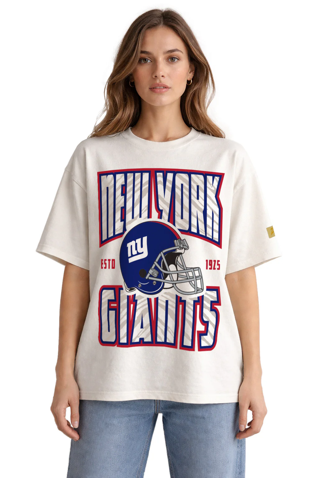 Zubaz NFL 90s SS Tee- Helmet-Off White, NEW YORK GIANTS - Image 32