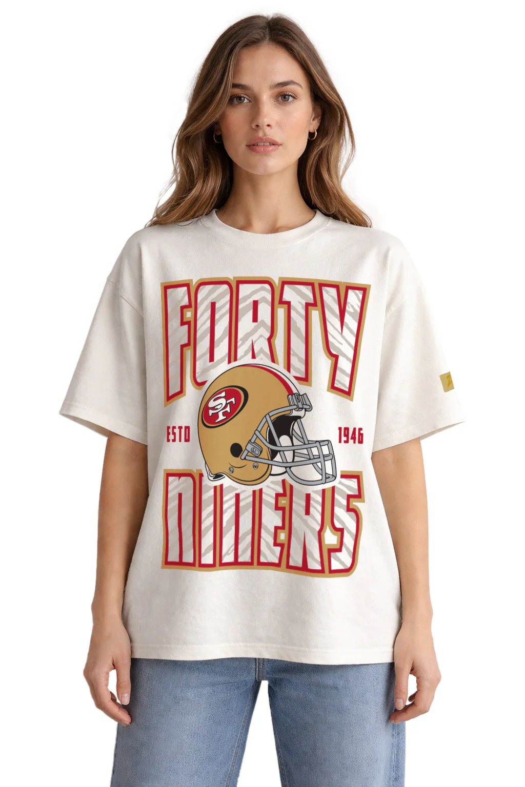 Zubaz NFL 90s SS Tee- Helmet-Off White, SAN FRANCISCO 49ERS - Image 27