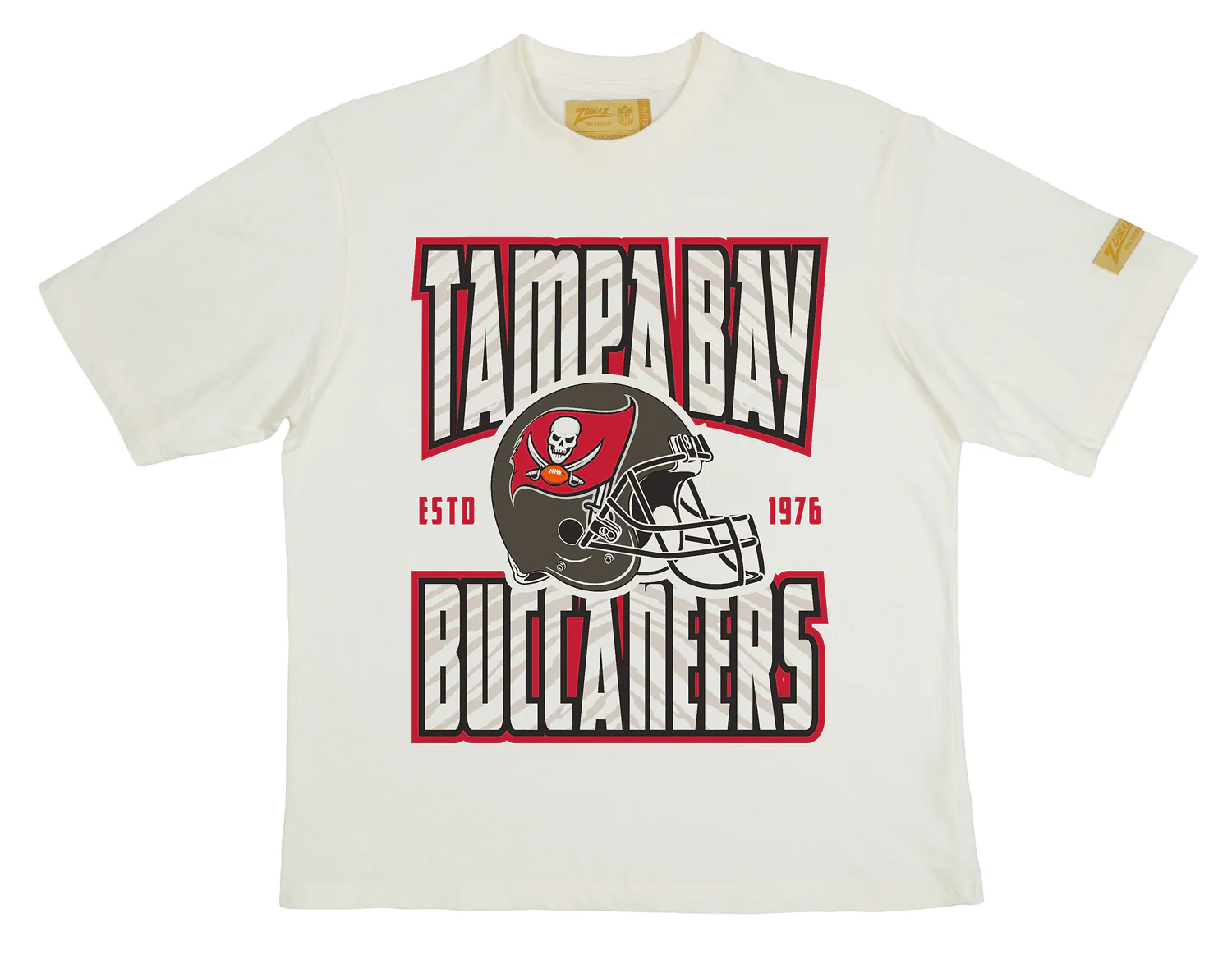 Zubaz NFL 90s SS Tee- Helmet-Off White, TAMPA BAY BUCCANEERS - Image 23
