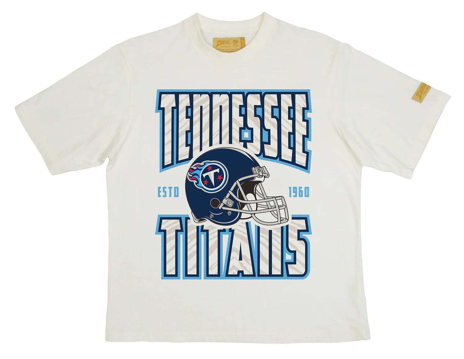 Zubaz NFL 90s SS Tee- Helmet-Off White, TENNESSEE TITANS - Image 18