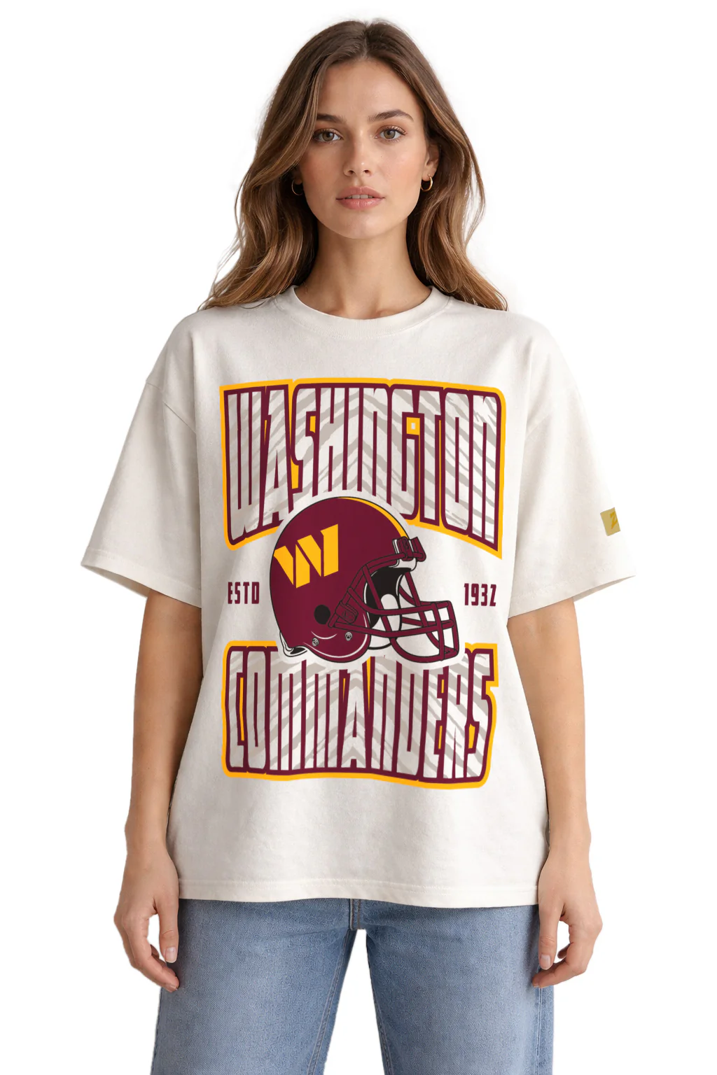 Zubaz NFL 90s SS Tee- Helmet-Off White, WASHINGTON COMMANDERS - Image 17