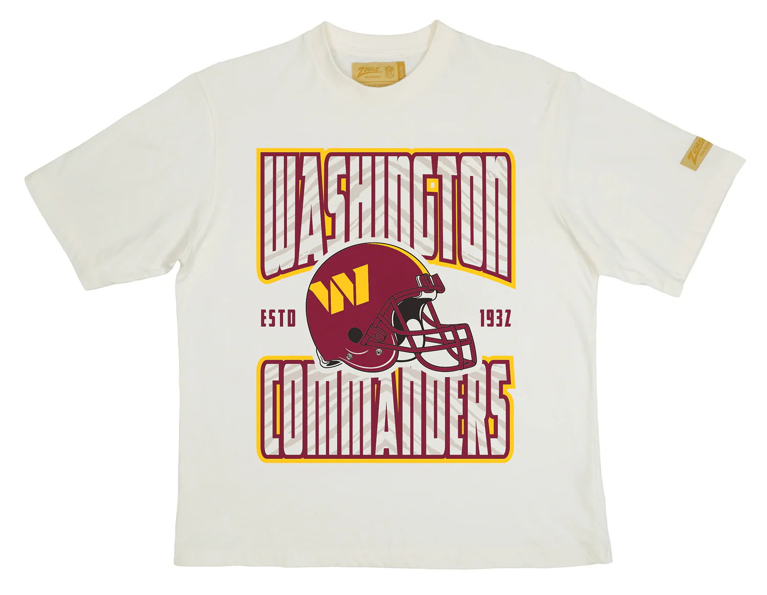 Zubaz NFL 90s SS Tee- Helmet-Off White, WASHINGTON COMMANDERS - Image 28