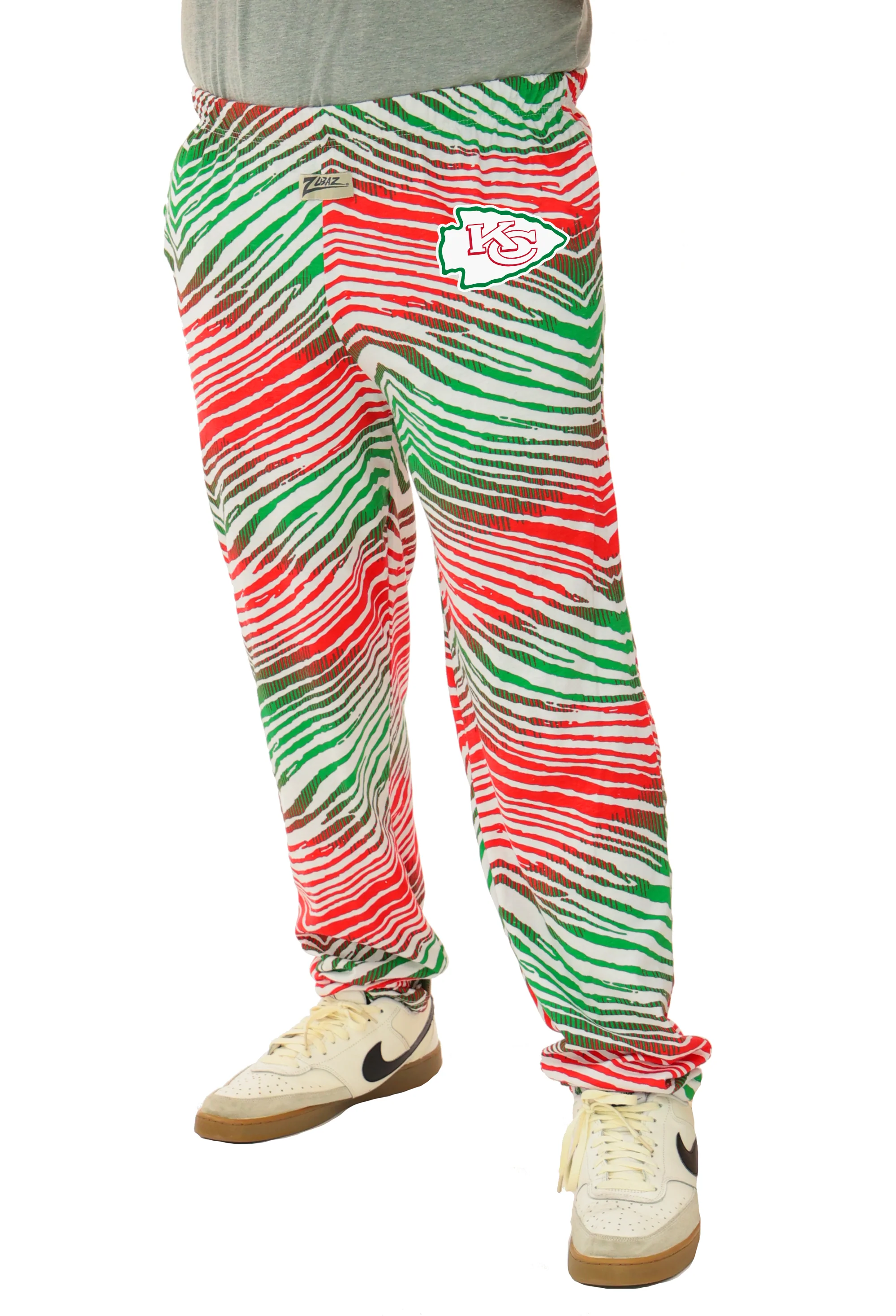 Zubaz NFL Adult Unisex for Men and Women Z88 Embroidered Holiday Ombre Pants, Kansas City Chiefs - Image 11