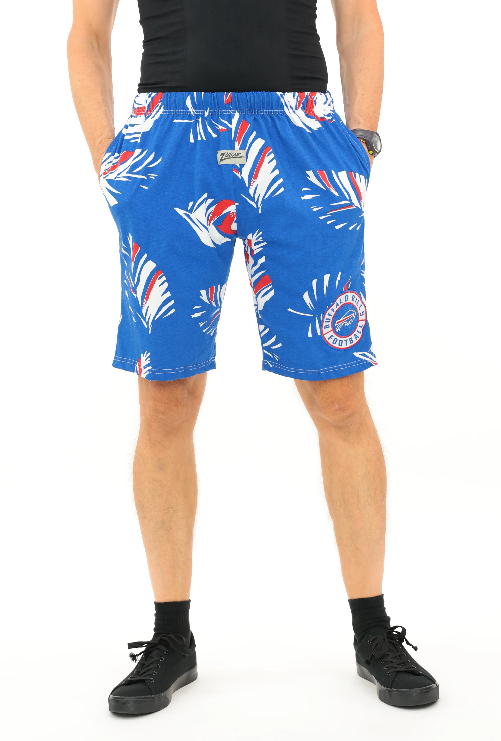 Zubaz NFL Adult Unisex for Men and Women Z88 Embroidered Leaf 3 Team Color Shorts, Buffalo Bills - Image 34
