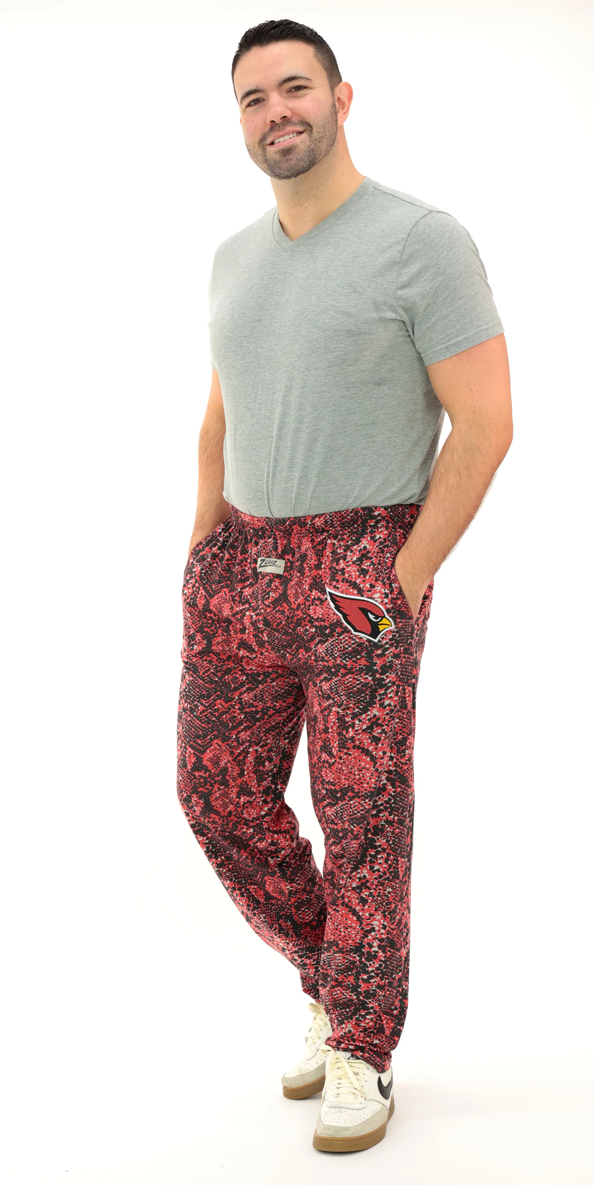 Zubaz NFL Adult Unisex Z88 Embroidered Post Pattern Pant, Arizona Cardinals, X-Small - Image 2