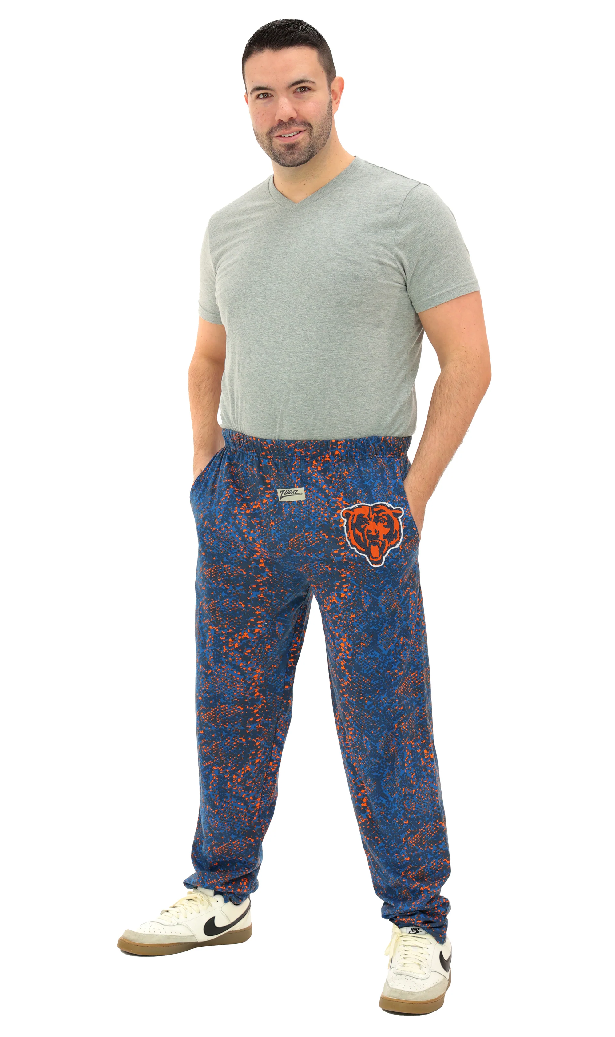 Zubaz NFL Adult Unisex Z88 Embroidered Post Pattern Pant, Chicago Bears, X-Small - Image 38