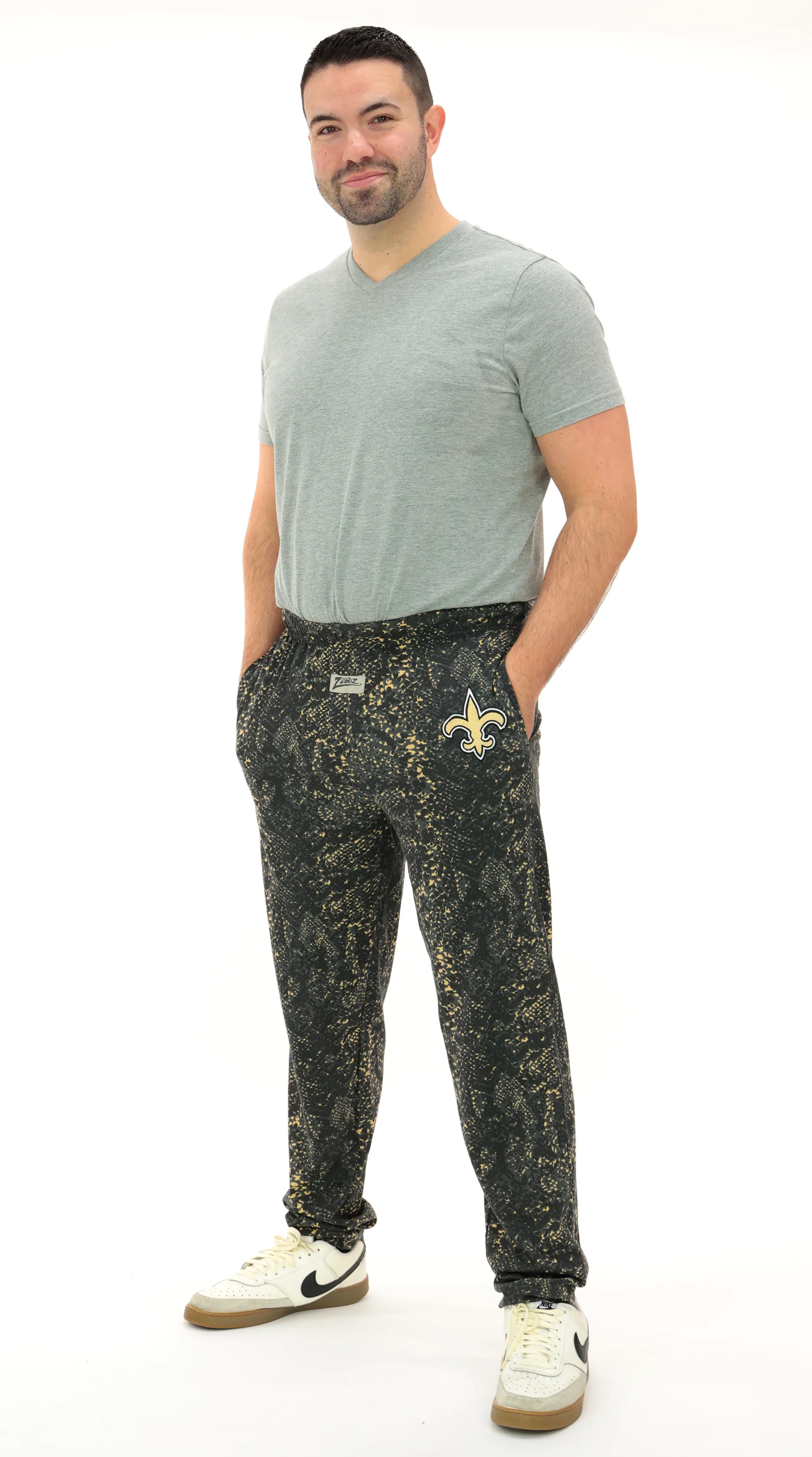 Zubaz NFL Adult Unisex Z88 Embroidered Post Pattern Pant, New Orleans Saints, X-Small - Image 16
