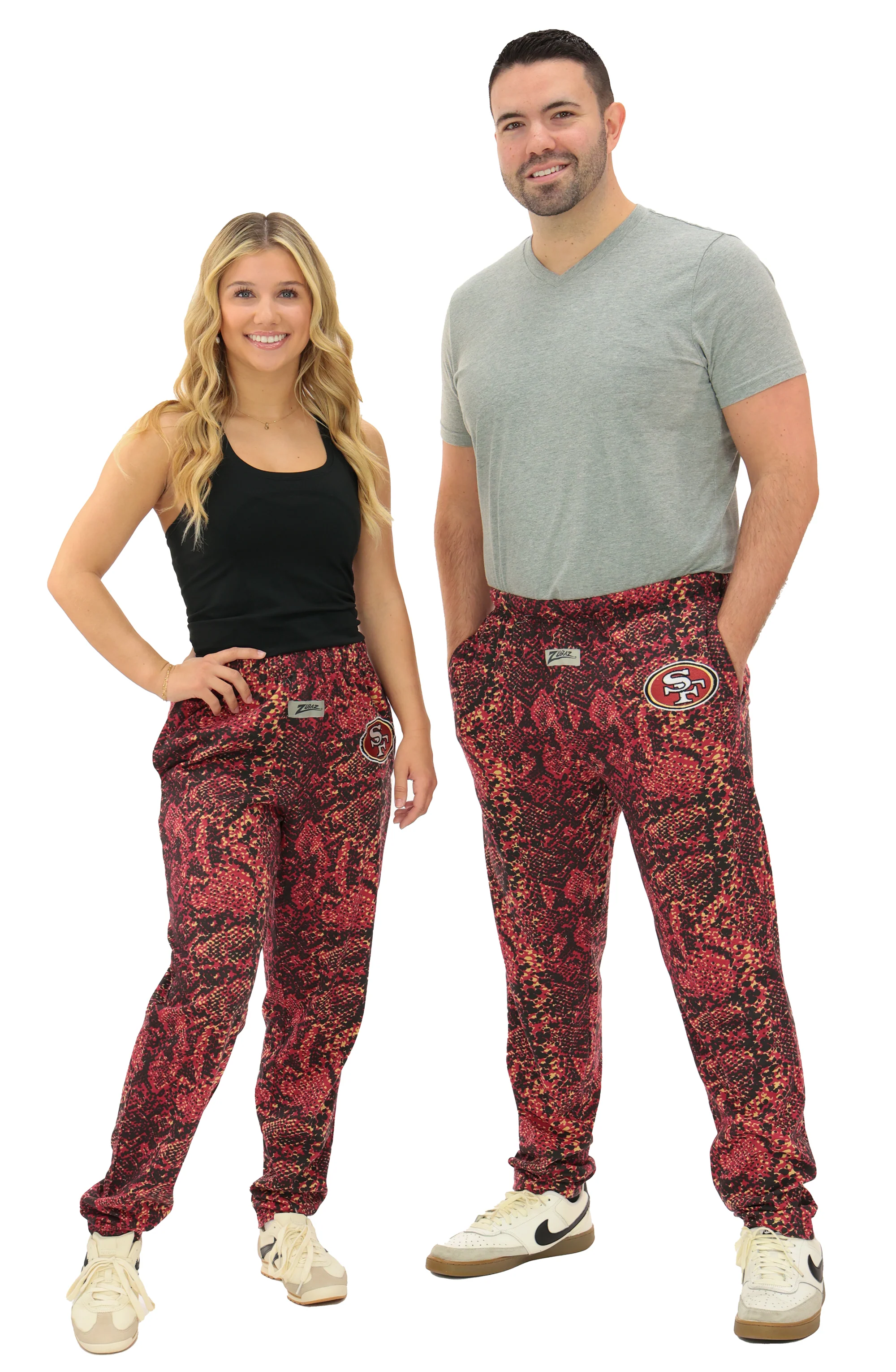 Zubaz NFL Adult Unisex Z88 Embroidered Post Pattern Pant, San Francisco 49ers, X-Small - Image 14