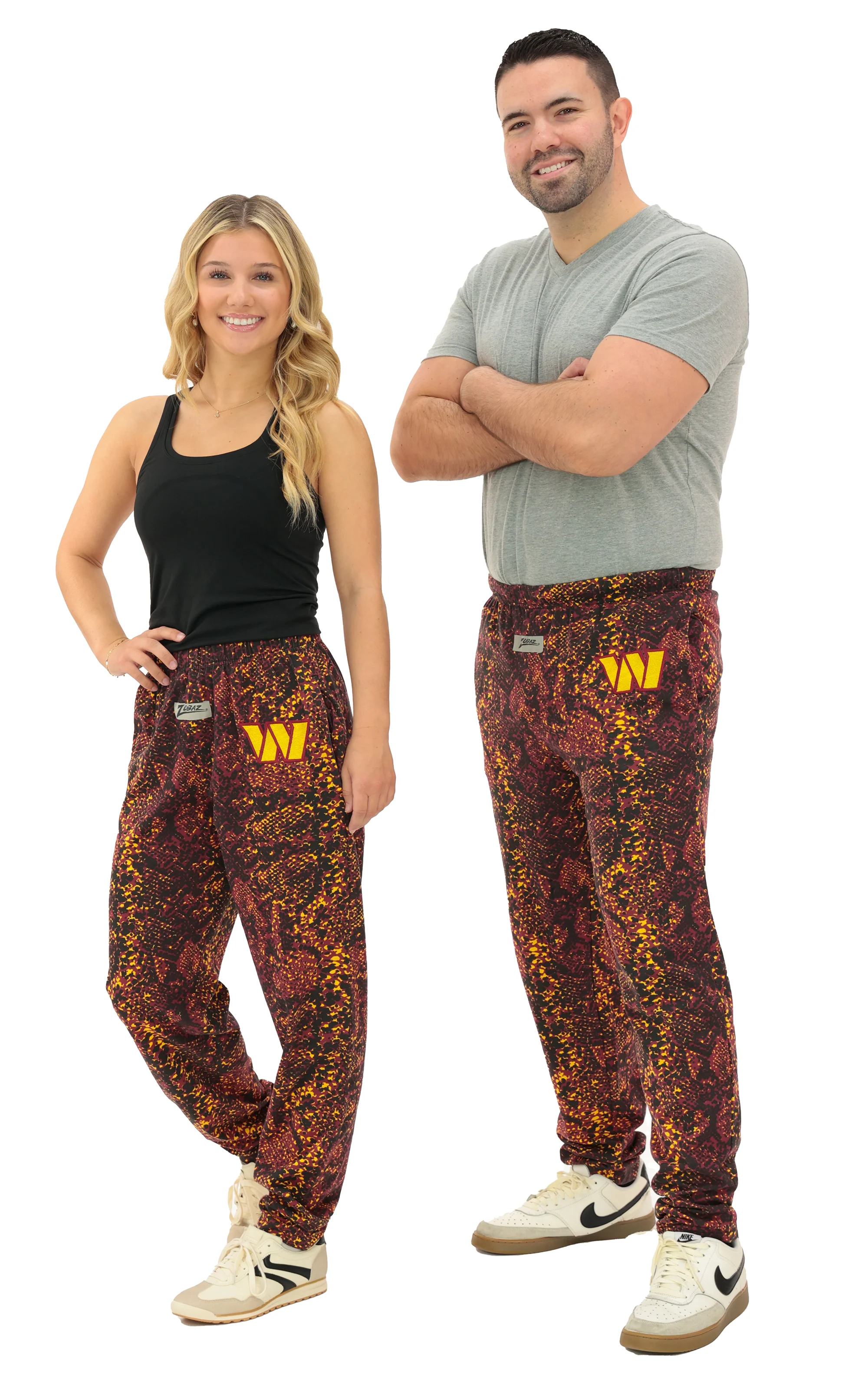 Zubaz NFL Adult Unisex Z88 Embroidered Post Pattern Pant, Washington Commanders, X-Small - Image 56