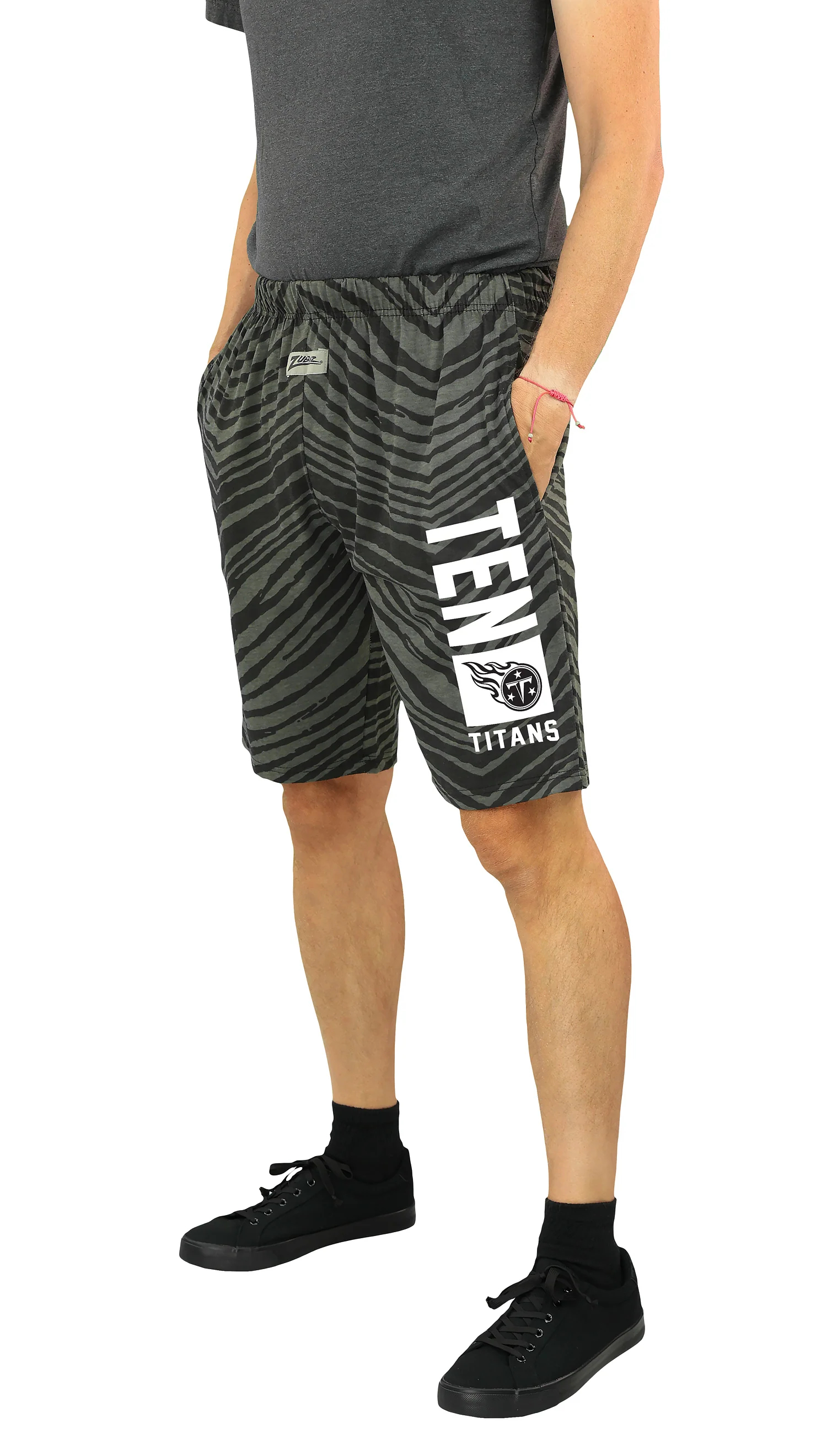 Zubaz NFL Adult Unisex Z88 Black Tonal Shorts, Tennessee Titans - Image 2