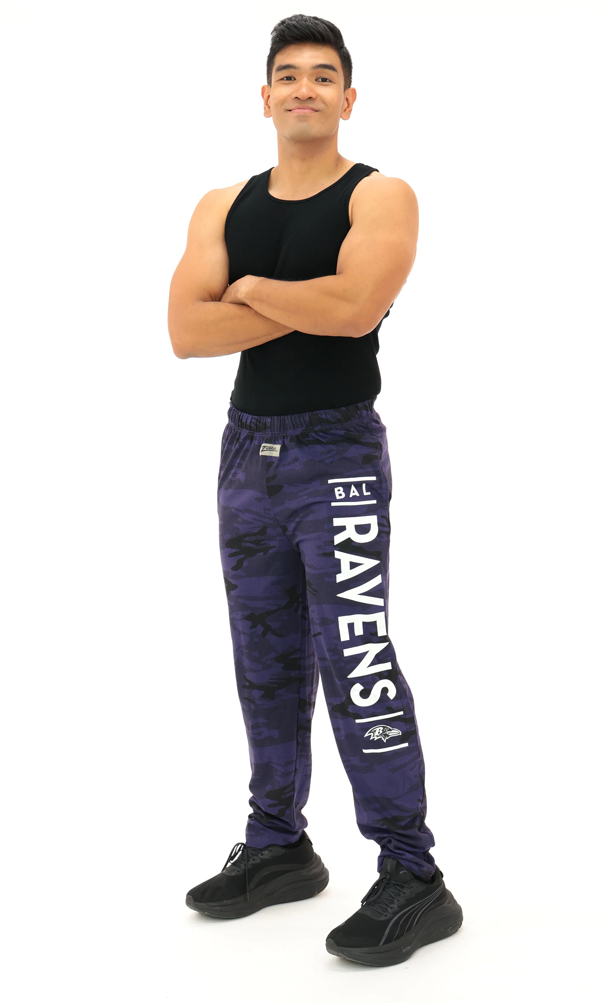 Zubaz NFL Adult Unisex Z88 Camo Lines Pants, Baltimore Ravens - Image 3