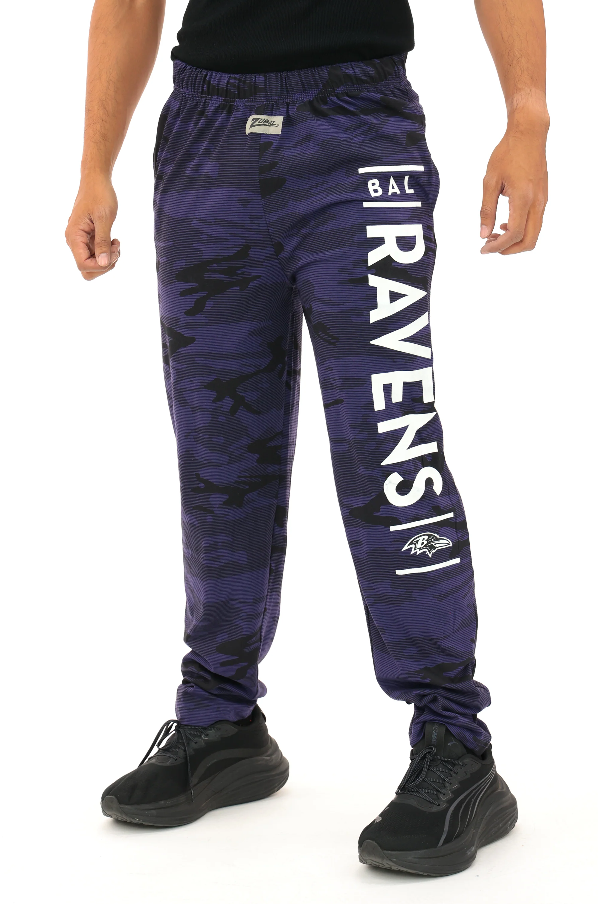 Zubaz NFL Adult Unisex Z88 Camo Lines Pants, Baltimore Ravens - Image 4