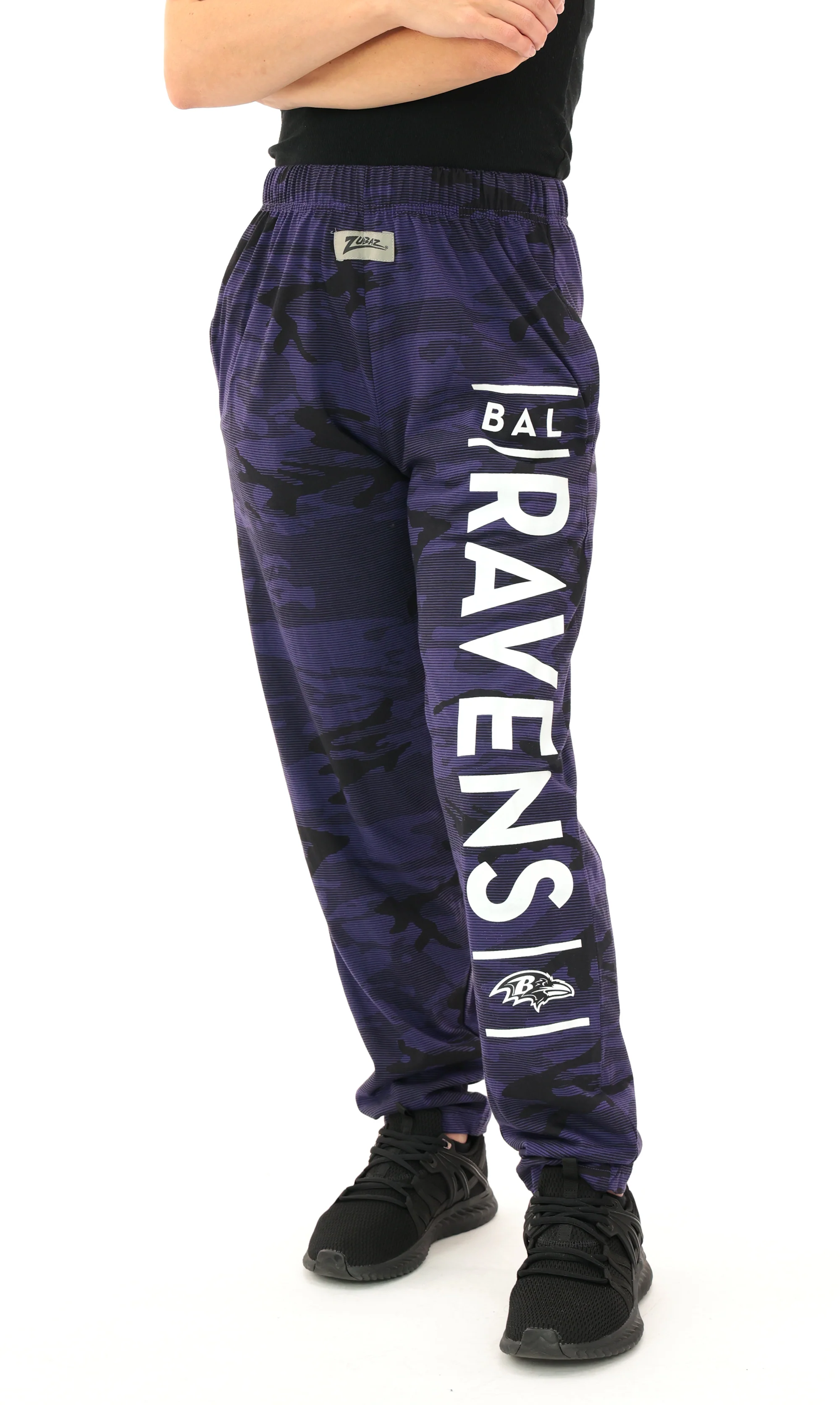 Zubaz NFL Adult Unisex Z88 Camo Lines Pants, Baltimore Ravens - Image 6
