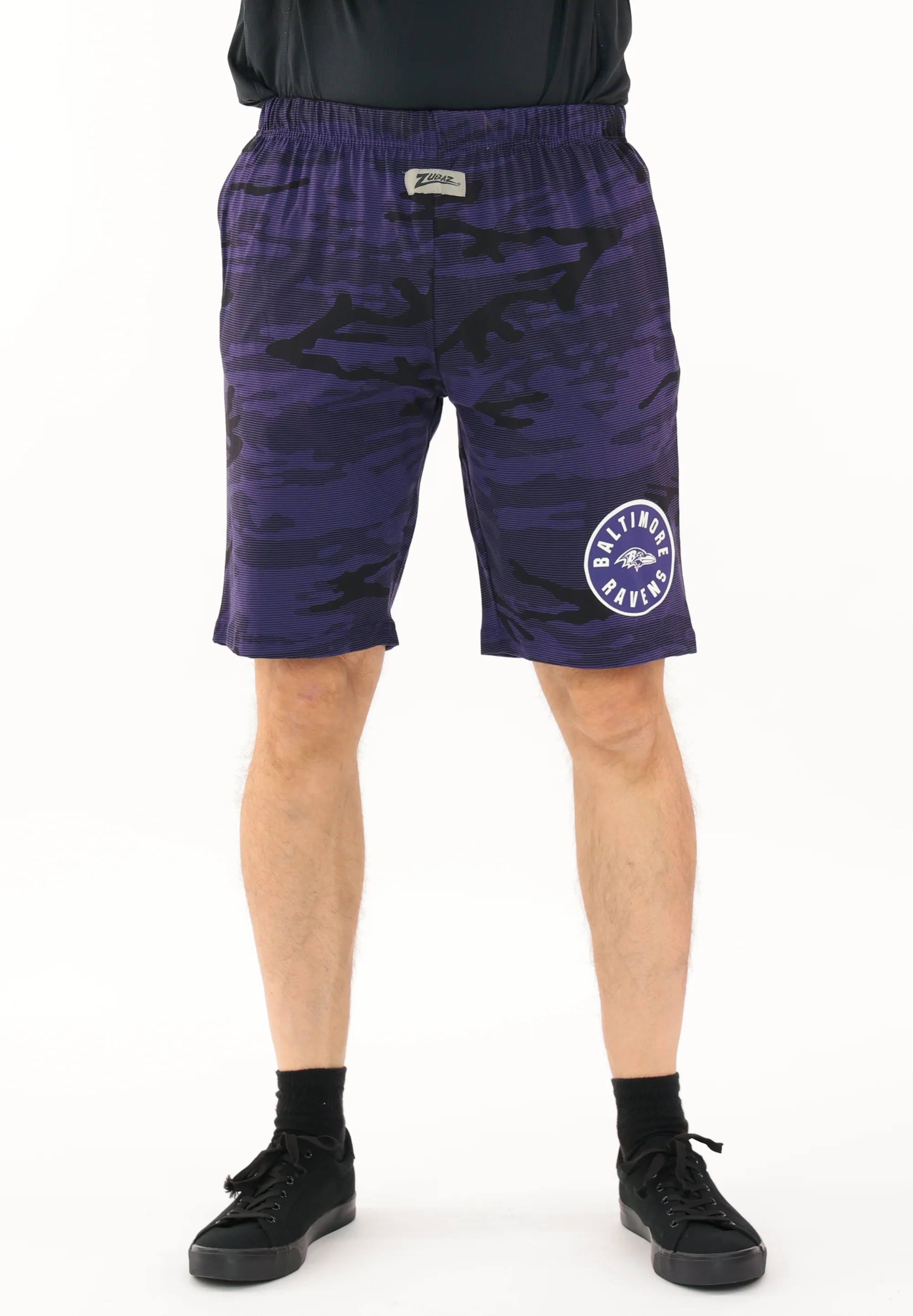 Zubaz NFL Adult Unisex Z88 Camo Lines Shorts, Baltimore Ravens - Image 14