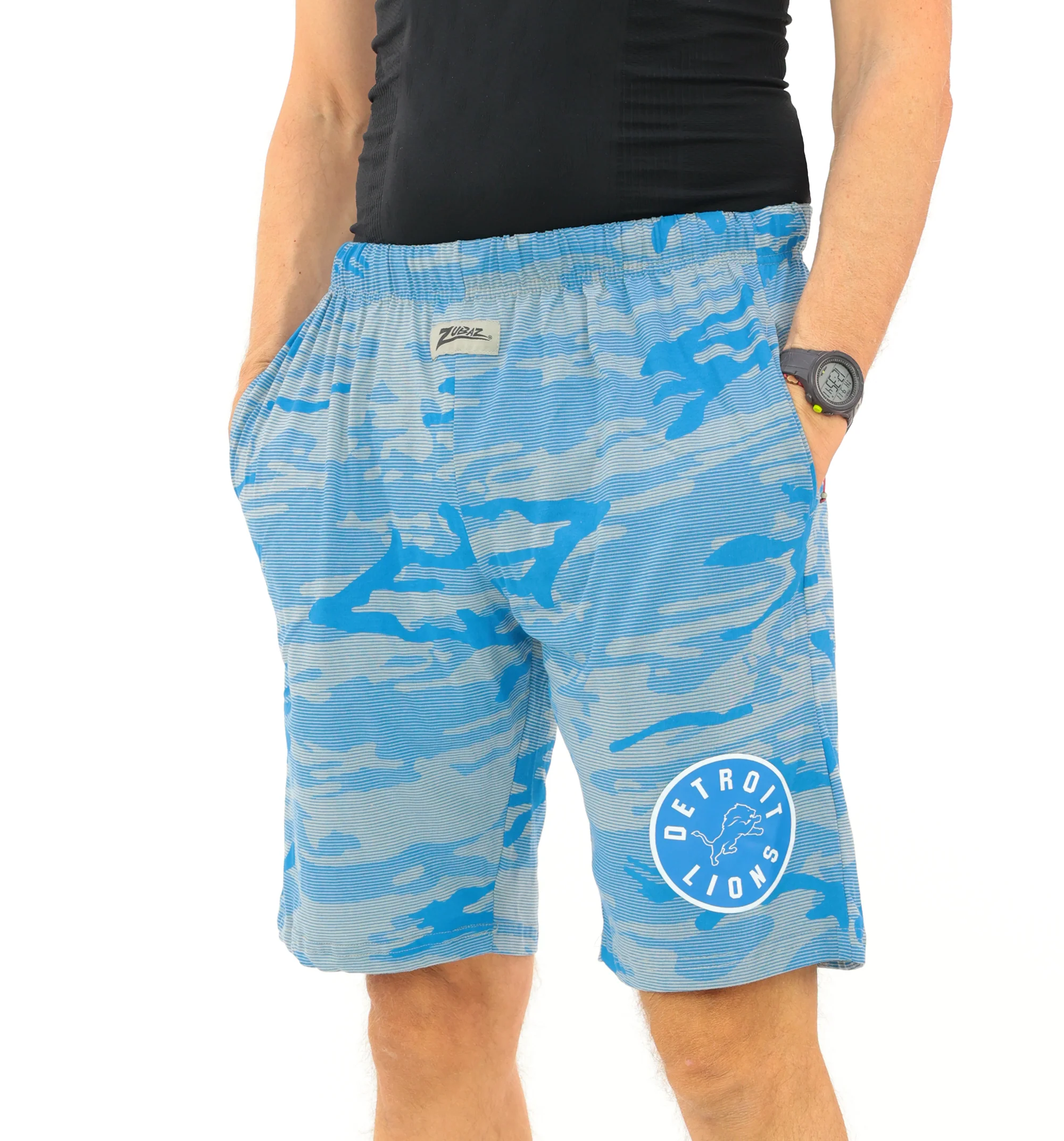 Zubaz NFL Adult Unisex Z88 Camo Lines Shorts, Detroit Lions - Image 40