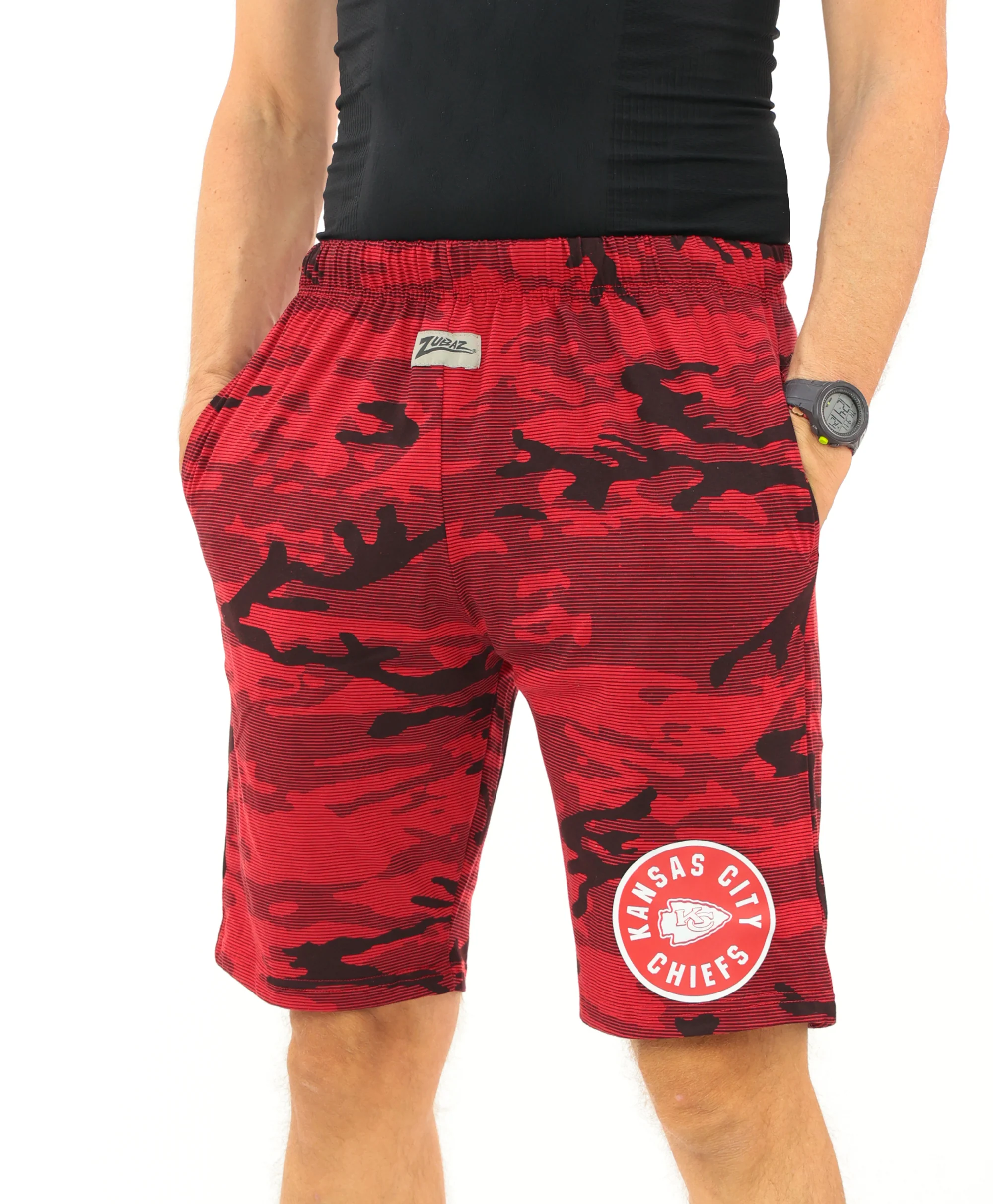 Zubaz NFL Adult Unisex Z88 Camo Lines Shorts, Kansas City Chiefs - Image 24
