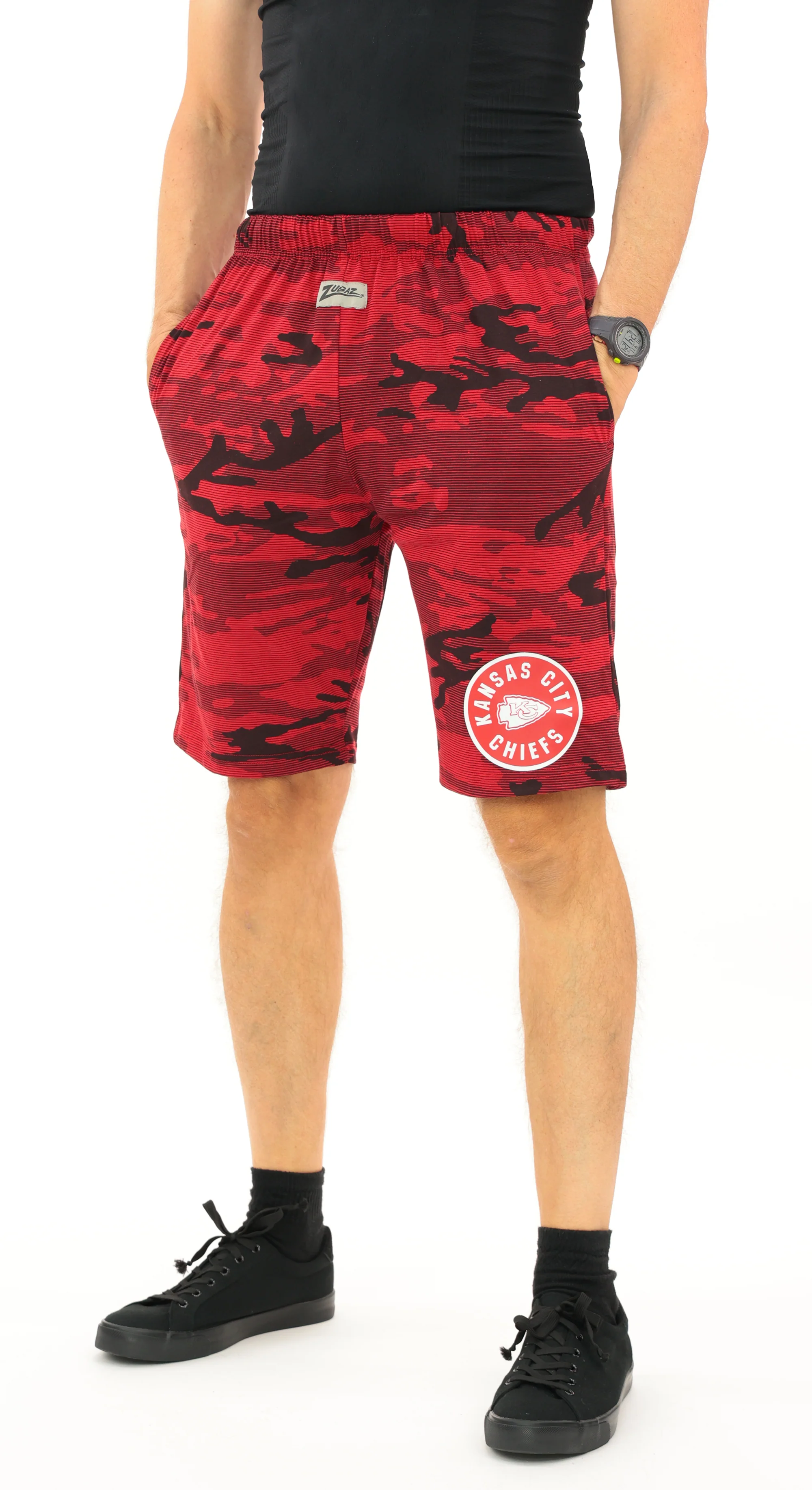 Zubaz NFL Adult Unisex Z88 Camo Lines Shorts, Kansas City Chiefs - Image 41