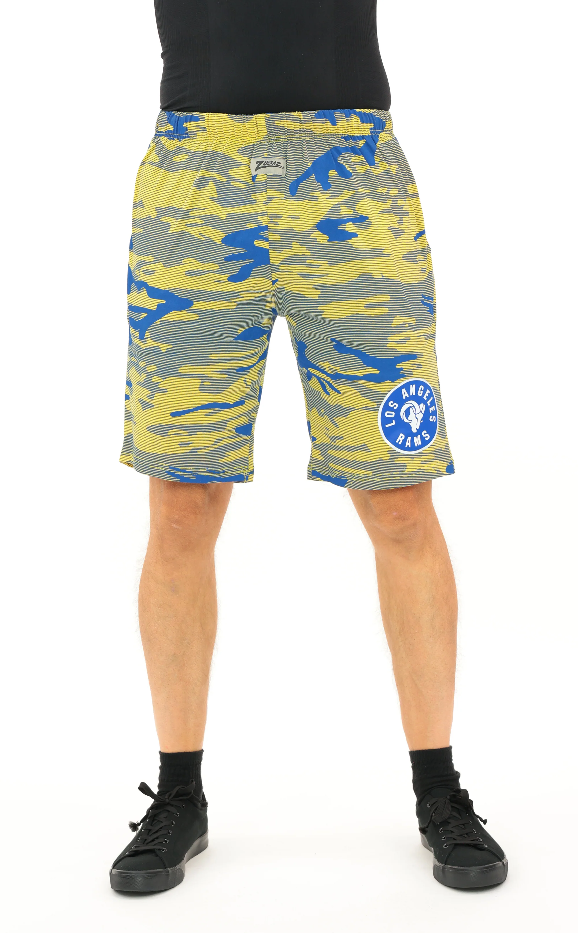 Zubaz NFL Adult Unisex Z88 Camo Lines Shorts, Los Angeles Rams - Image 34