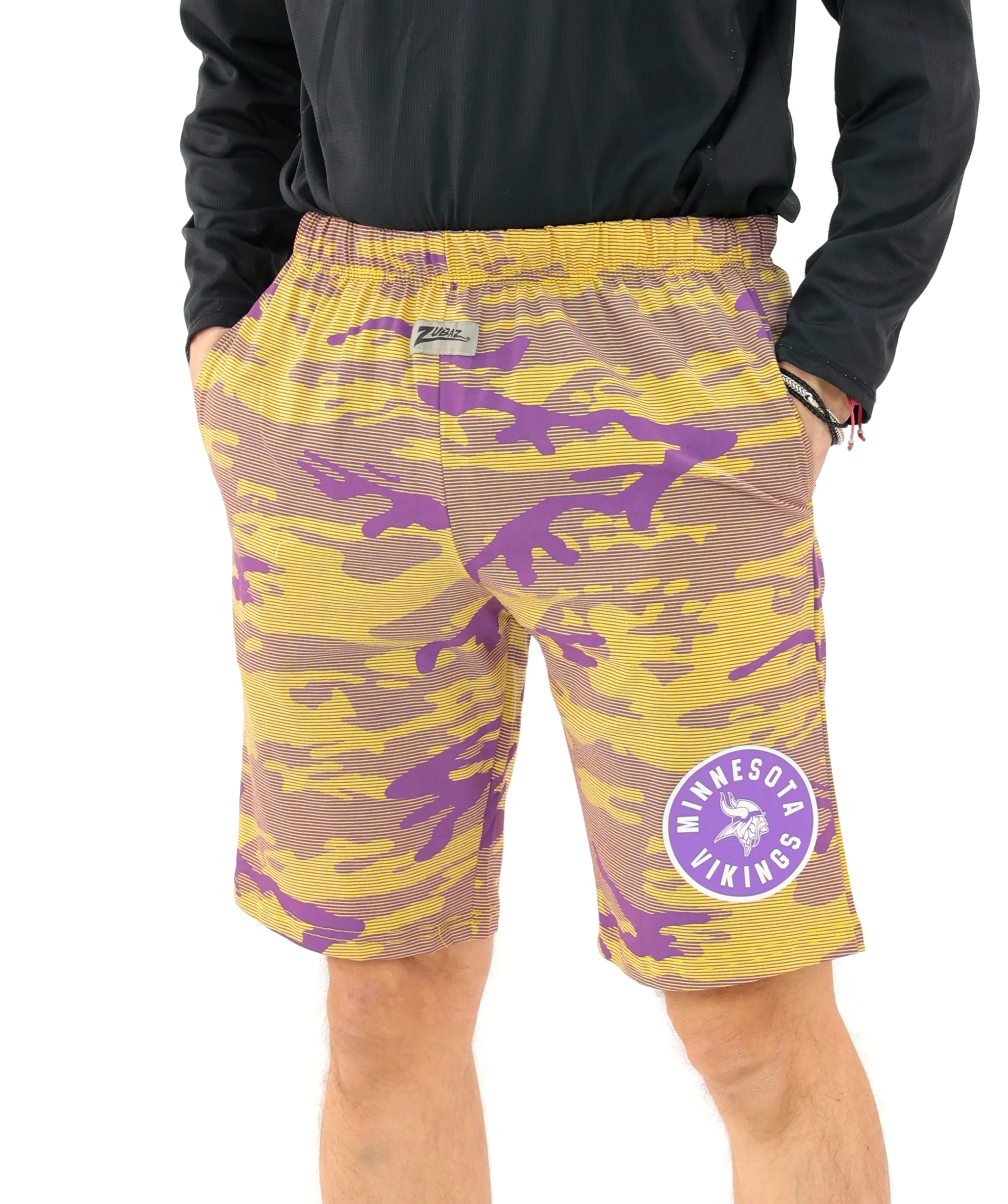 Zubaz NFL Adult Unisex Z88 Camo Lines Shorts, Minnesota Vikings - Image 53