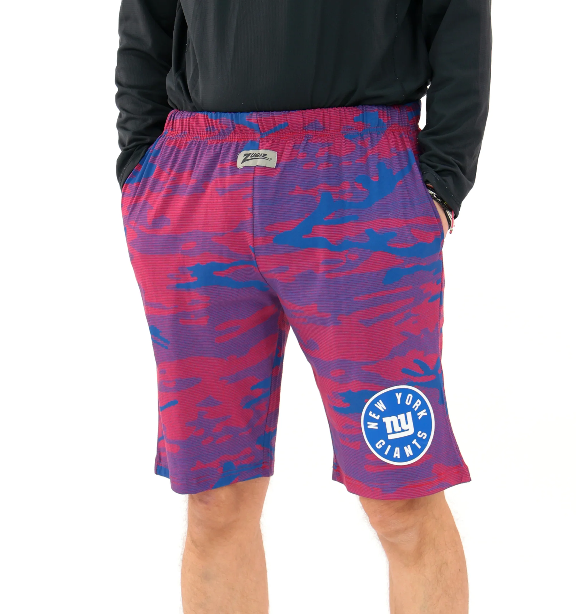 Zubaz NFL Adult Unisex Z88 Camo Lines Shorts, New York Giants - Image 39