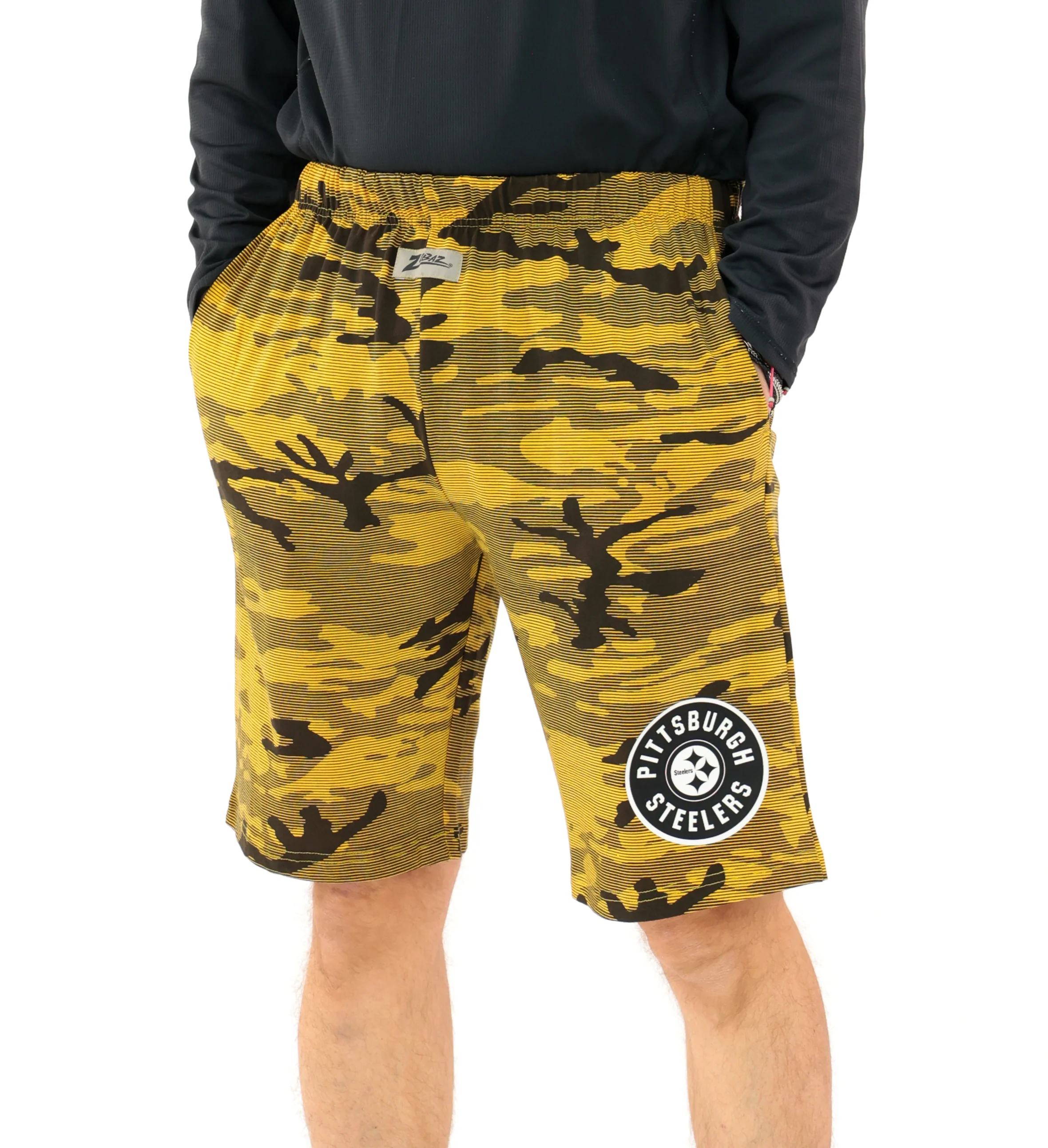 Zubaz NFL Adult Unisex Z88 Camo Lines Shorts, Pittsburgh Steelers - Image 25