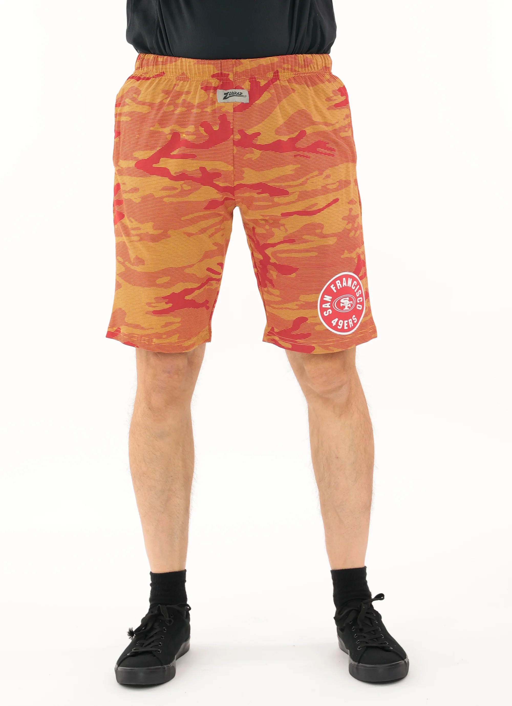 Zubaz NFL Adult Unisex Z88 Camo Lines Shorts, San Francisco 49ers - Image 4