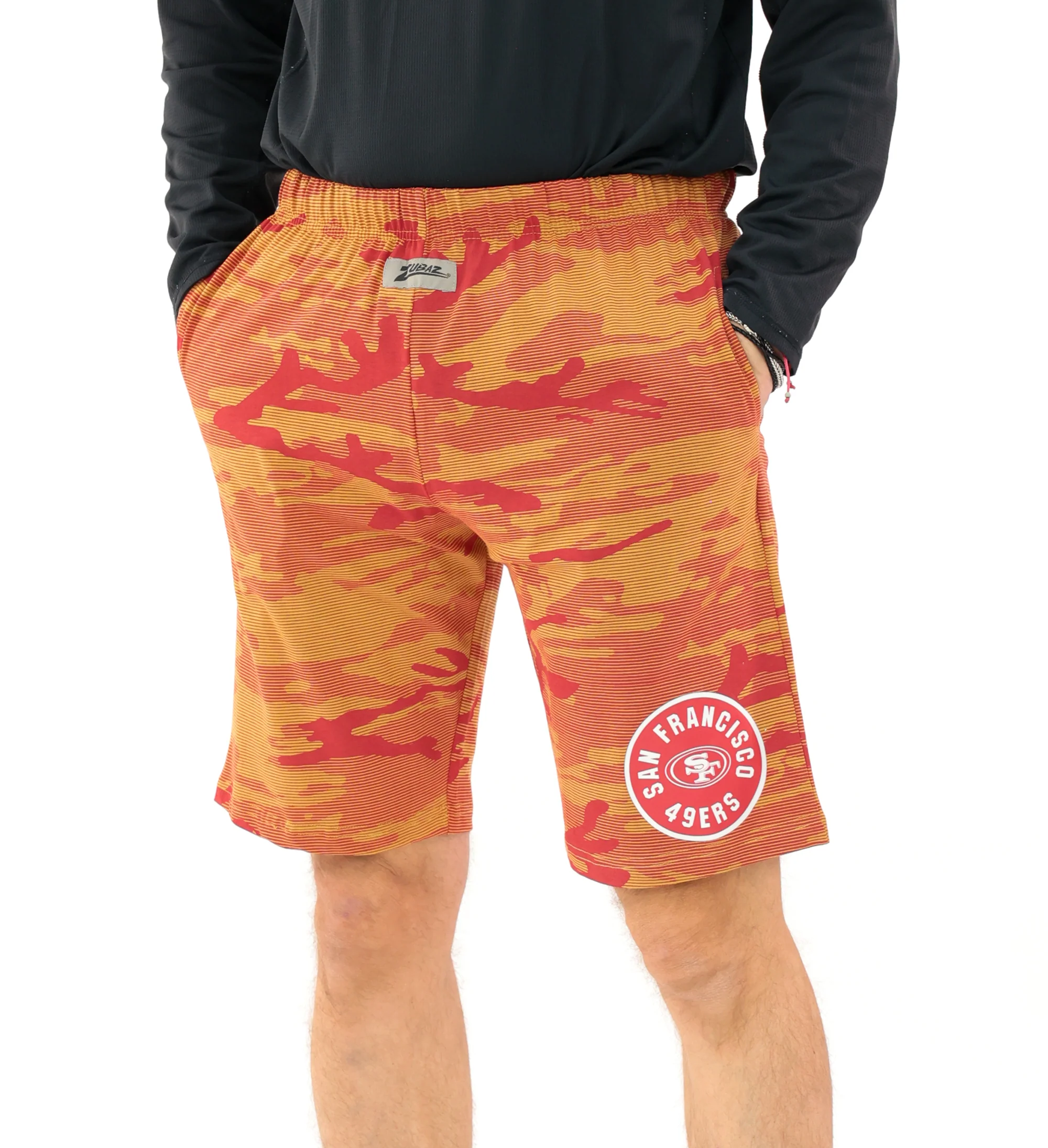 Zubaz NFL Adult Unisex Z88 Camo Lines Shorts, San Francisco 49ers - Image 8