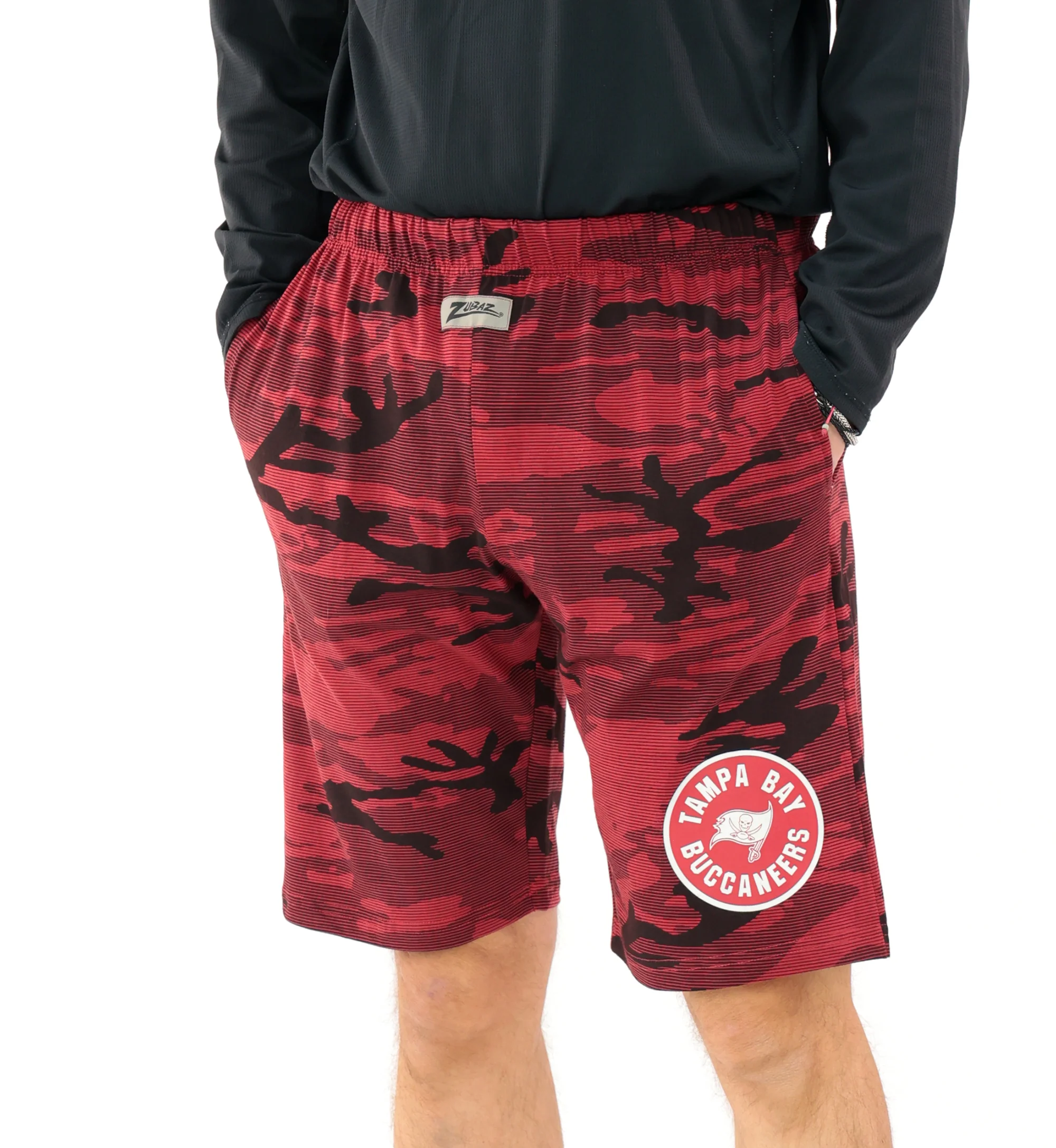 Zubaz NFL Adult Unisex Z88 Camo Lines Shorts, Tampa Bay Buccaneers