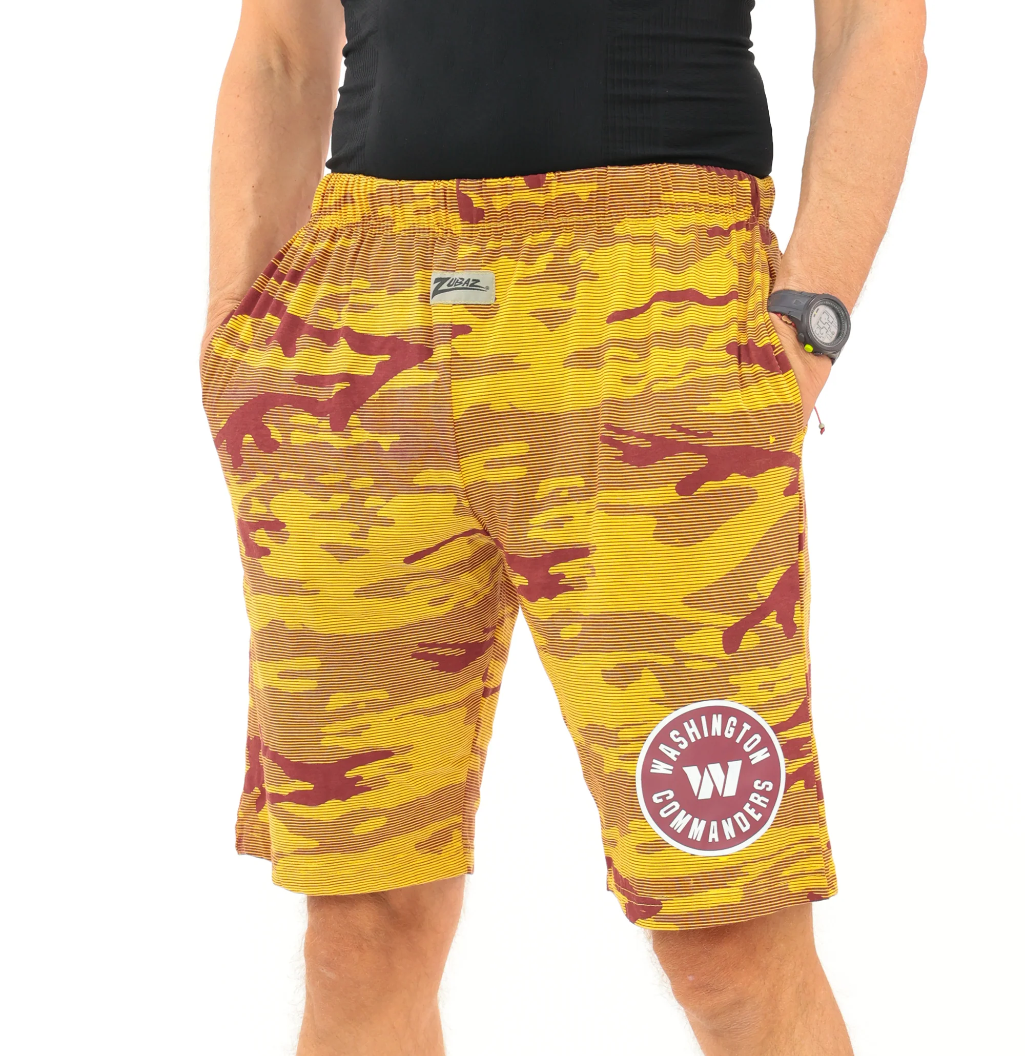 Zubaz NFL Adult Unisex Z88 Camo Lines Shorts, Washington Commanders - Image 48