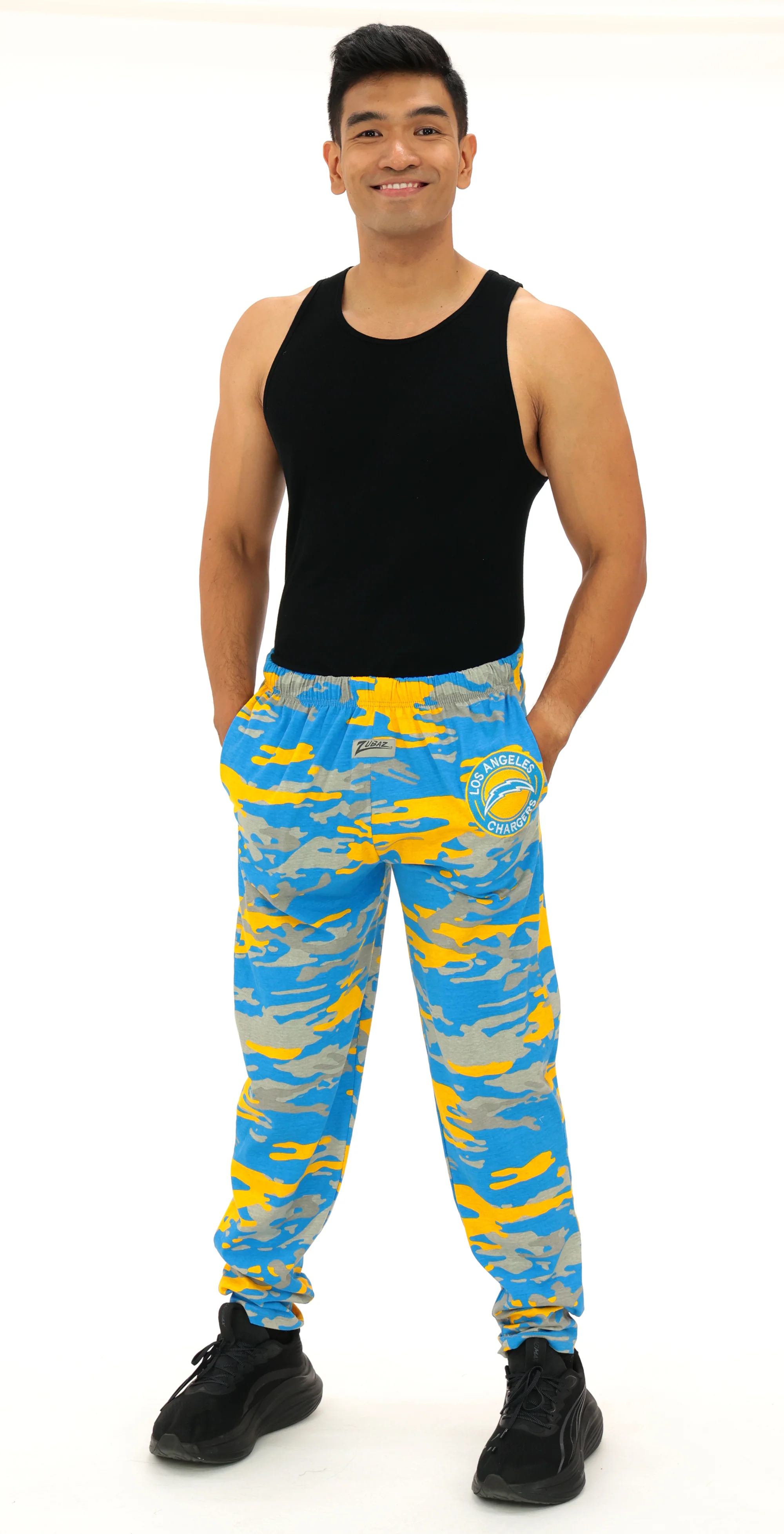 Zubaz NFL Adult Unisex Z88 Embroidered Alt Camo Pants, Los Angeles Chargers - Image 2
