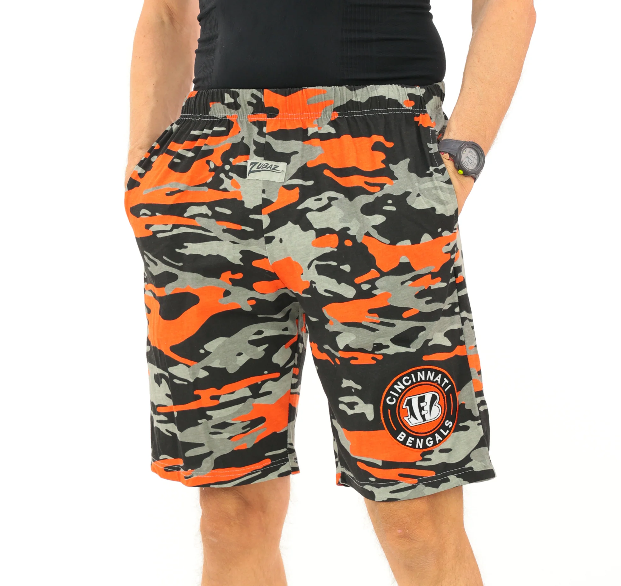 Zubaz NFL Adult Unisex Z88 Embroidered Alt Camo Shorts, Cincinnati Bengals - Image 16