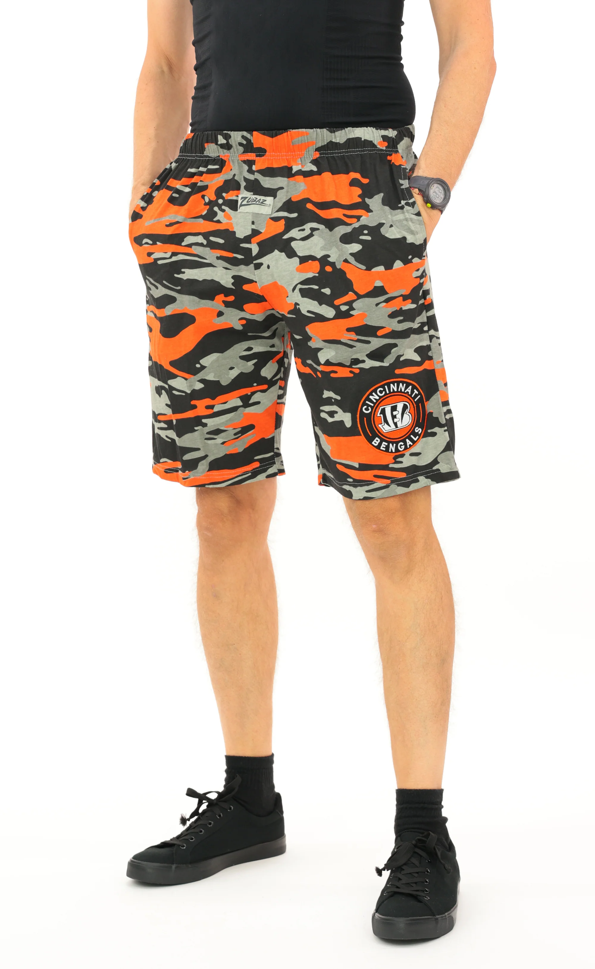 Zubaz NFL Adult Unisex Z88 Embroidered Alt Camo Shorts, Cincinnati Bengals - Image 41