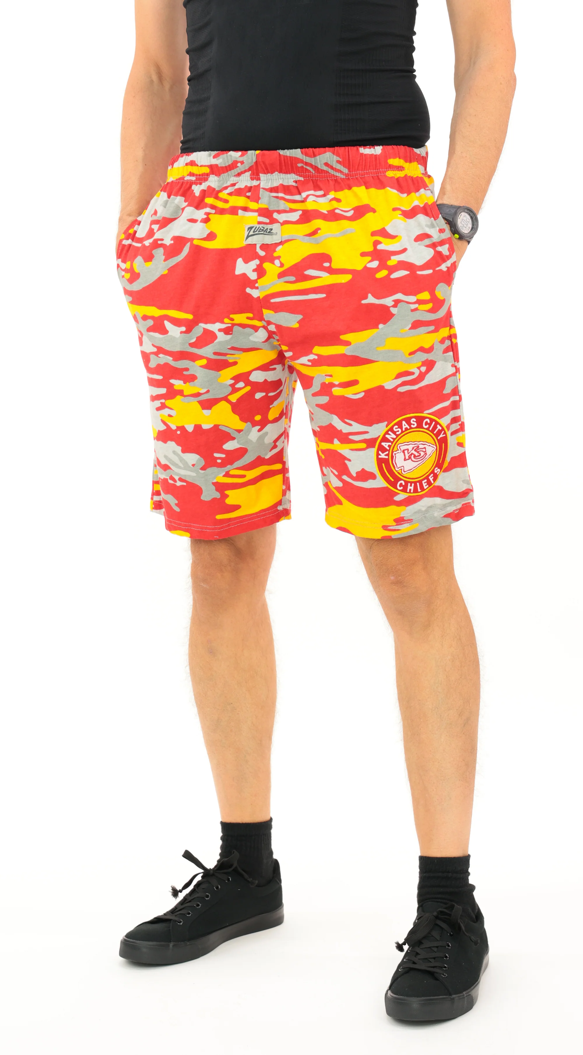 Zubaz NFL Adult Unisex Z88 Embroidered Alt Camo Shorts, Kansas City Chiefs - Image 2