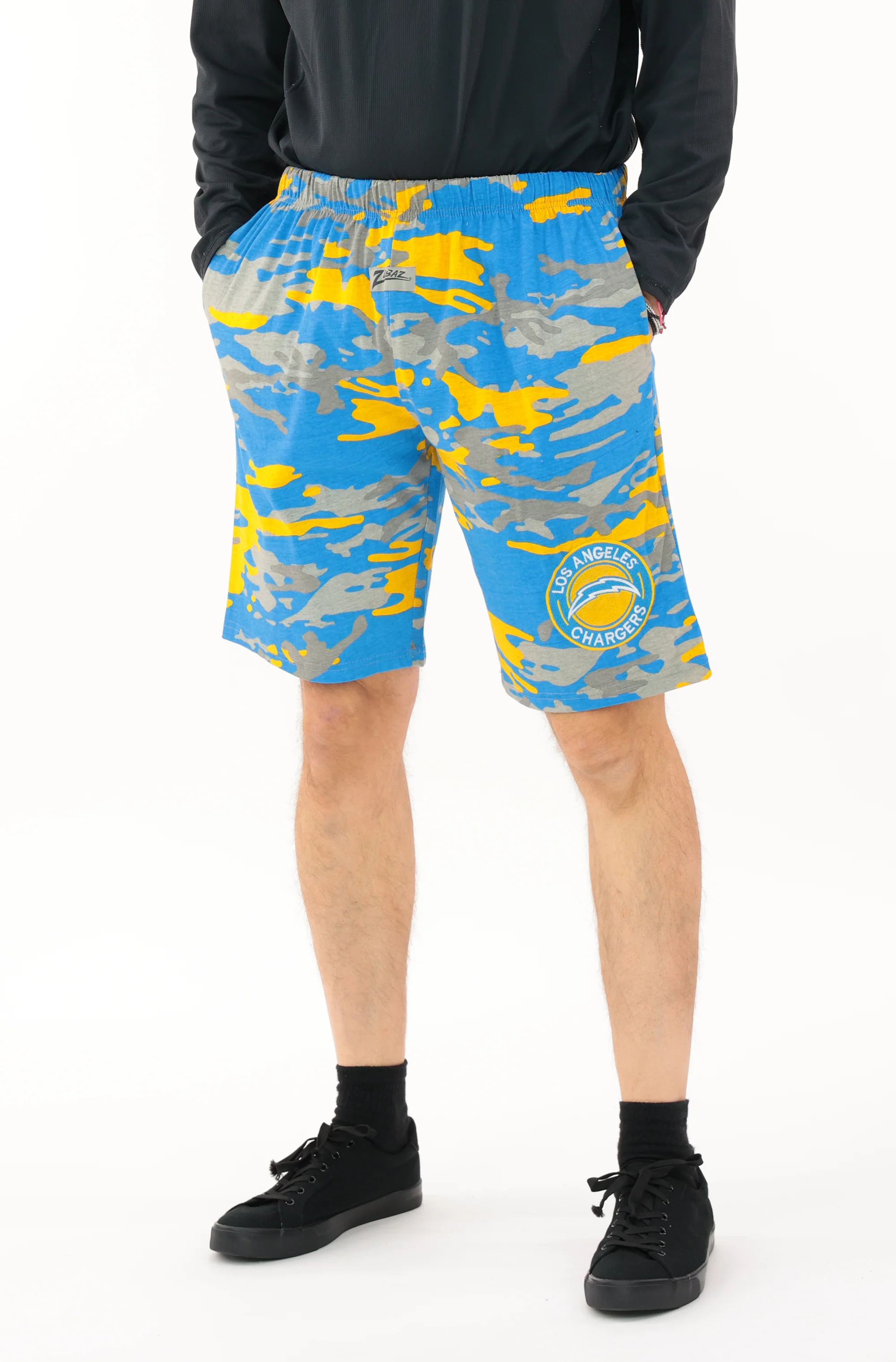 Zubaz NFL Adult Unisex Z88 Embroidered Alt Camo Shorts, Los Angeles Chargers - Image 12