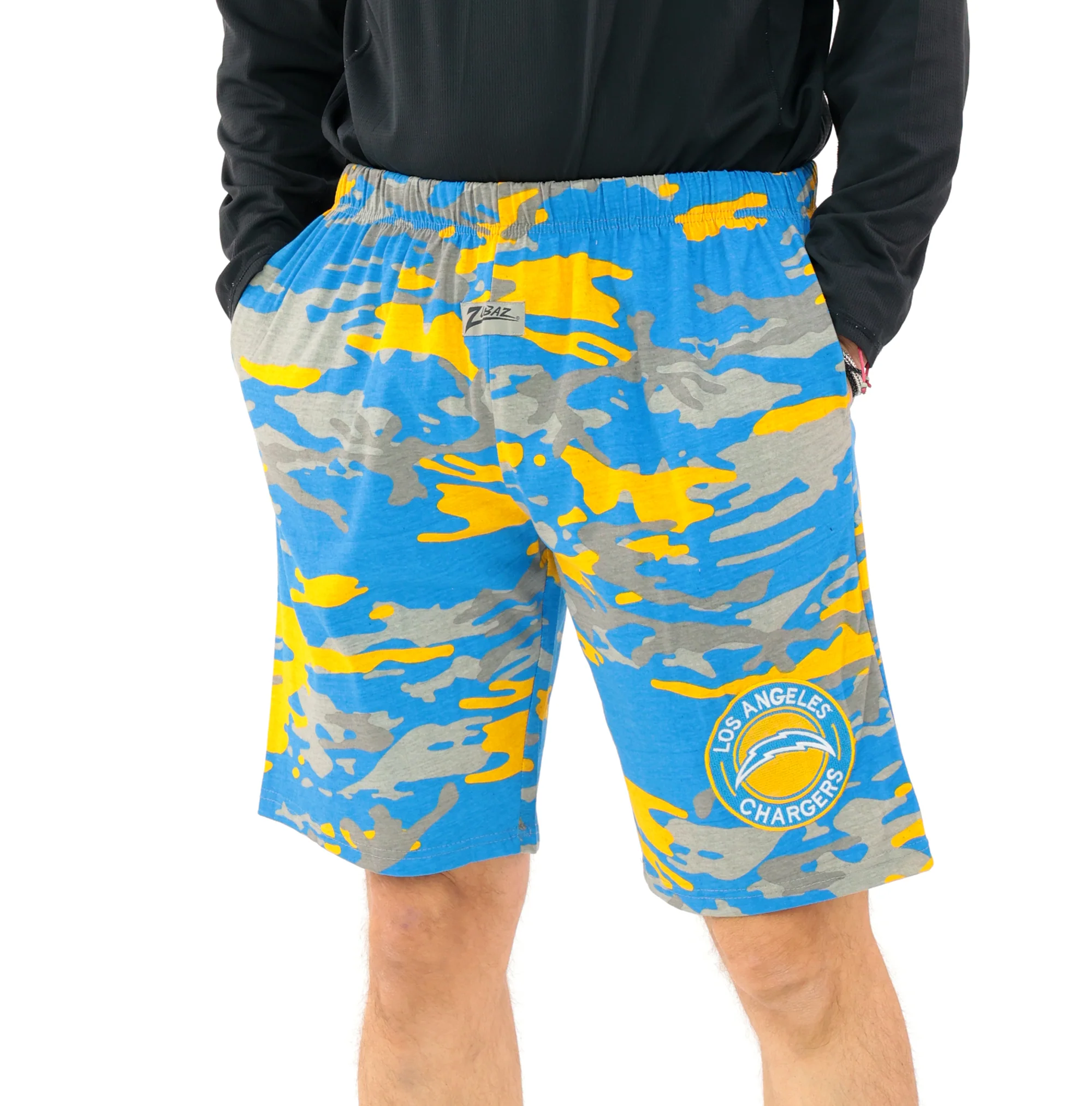 Zubaz NFL Adult Unisex Z88 Embroidered Alt Camo Shorts, Los Angeles Chargers - Image 39