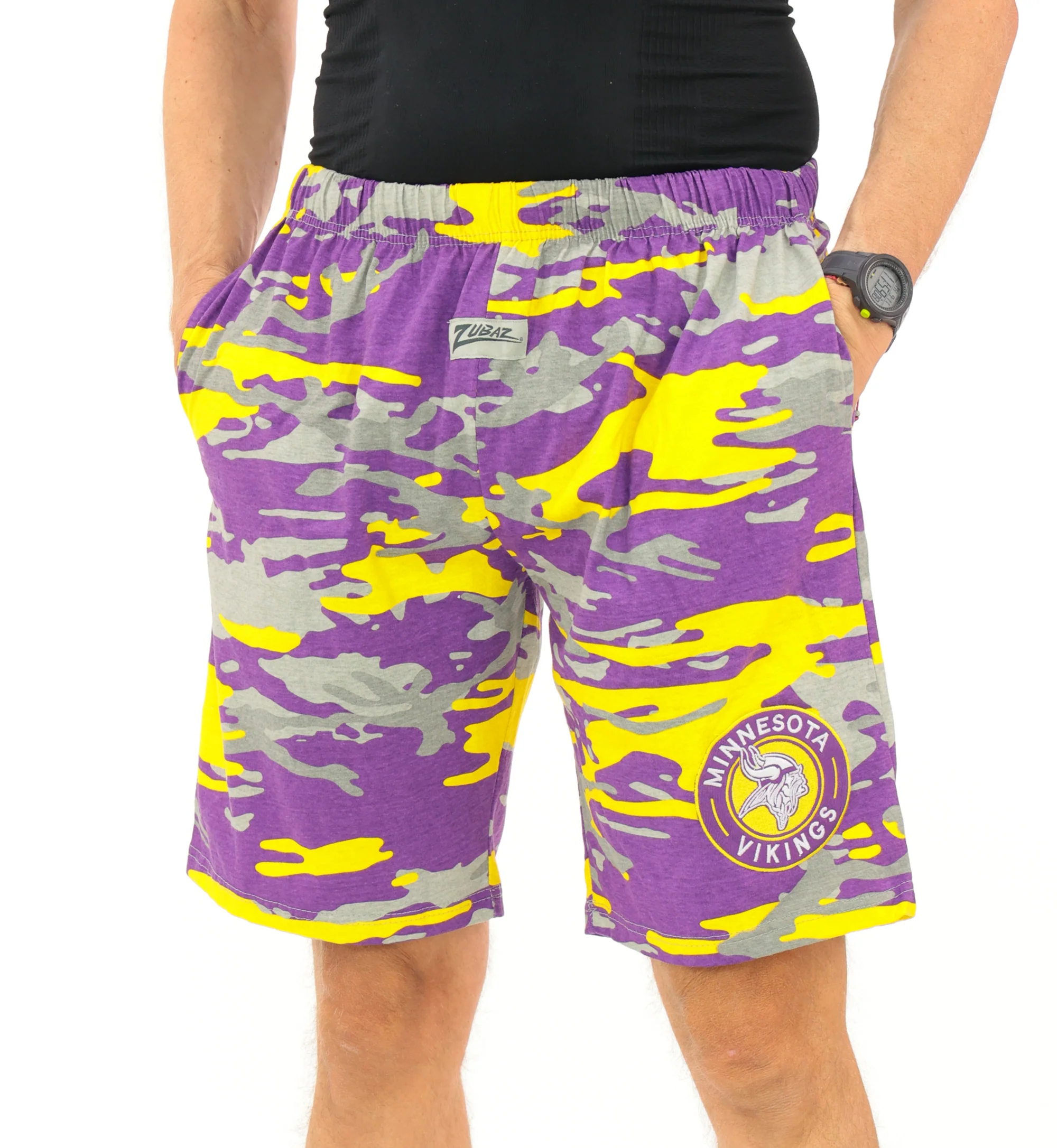 Zubaz NFL Adult Unisex Z88 Embroidered Alt Camo Shorts, Minnesota Vikings - Image 31