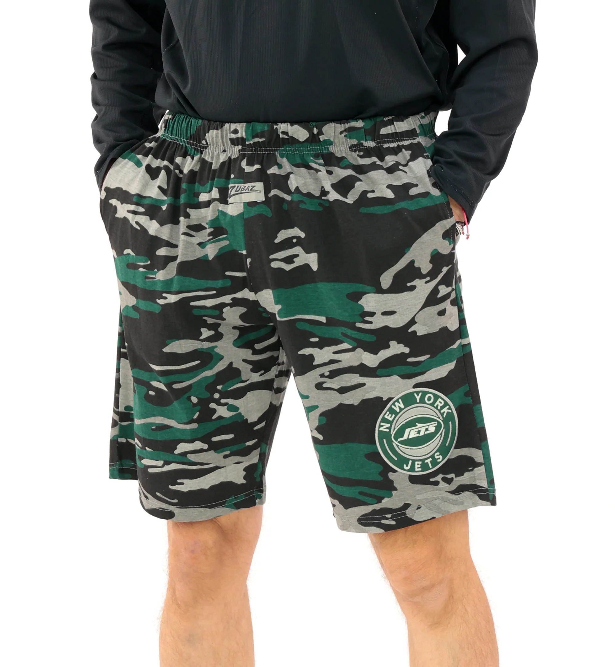 Zubaz NFL Adult Unisex Z88 Embroidered Alt Camo Shorts, New York Jets